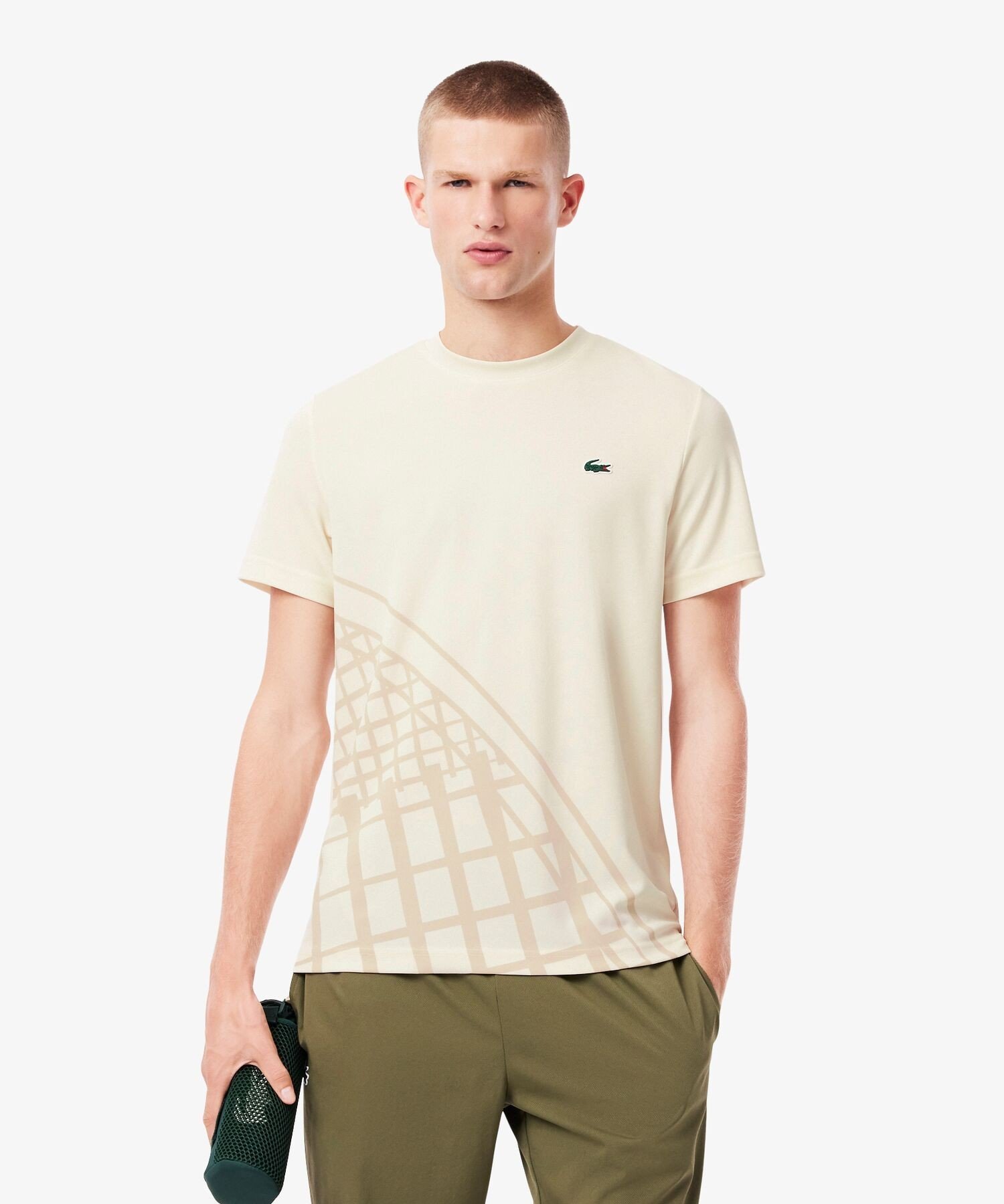 【SALE／30%OFF】LACOSTE ラケットグラフィックウルトラドライTシャツ ラコステ トップス カットソー・Tシャツ ホワイト グリーン【送料無料】