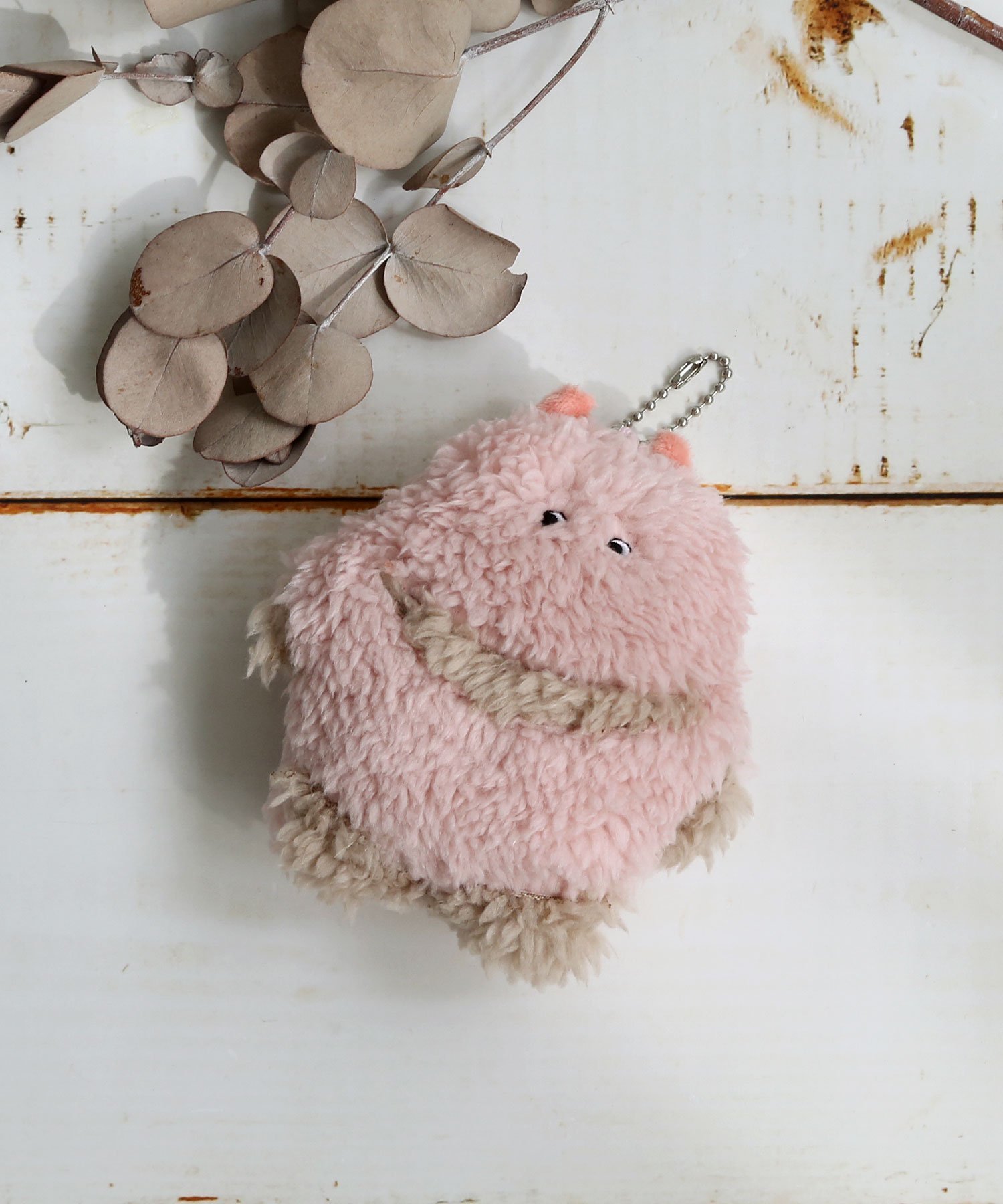 colleca la ふわふわモンスター キーホルダー/バッグチャーム コレカラ ファッション雑貨 チャーム・キーチェーン ブルー ピンク