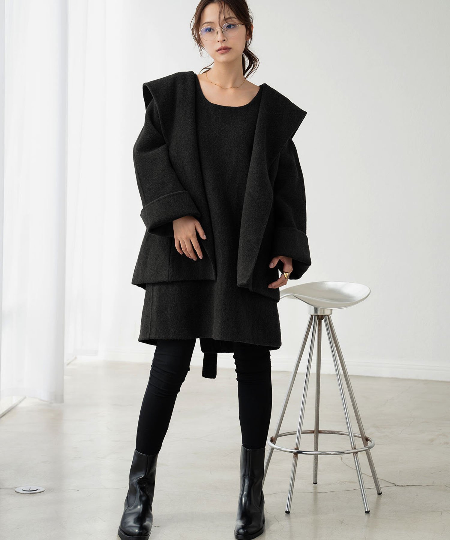 【SALE／60%OFF】ELFRANK 【ウール68%】ベスト付き ベルテッド ハーフコート リバーフィールド アンド コー ジャケット・アウター ピーコート ブラック ブラウン【送料無料】