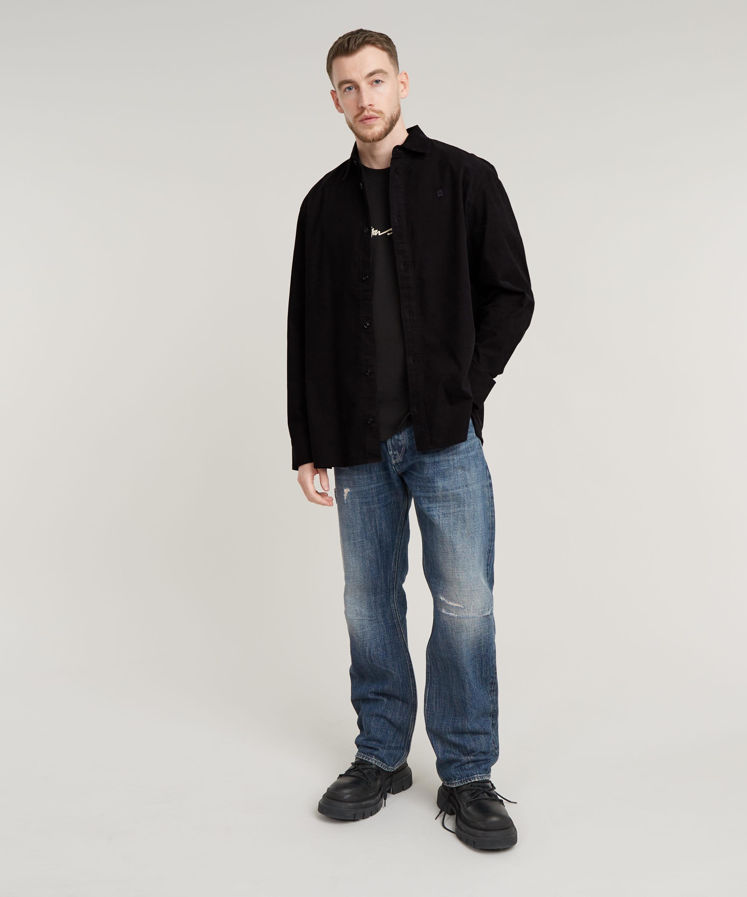 【公式ショップ】CLEAN REGULAR SHIRT/レギュラーフィットコーデュロイシャツ ジースターロゥ トップス シャツ・ブラウス ブラック