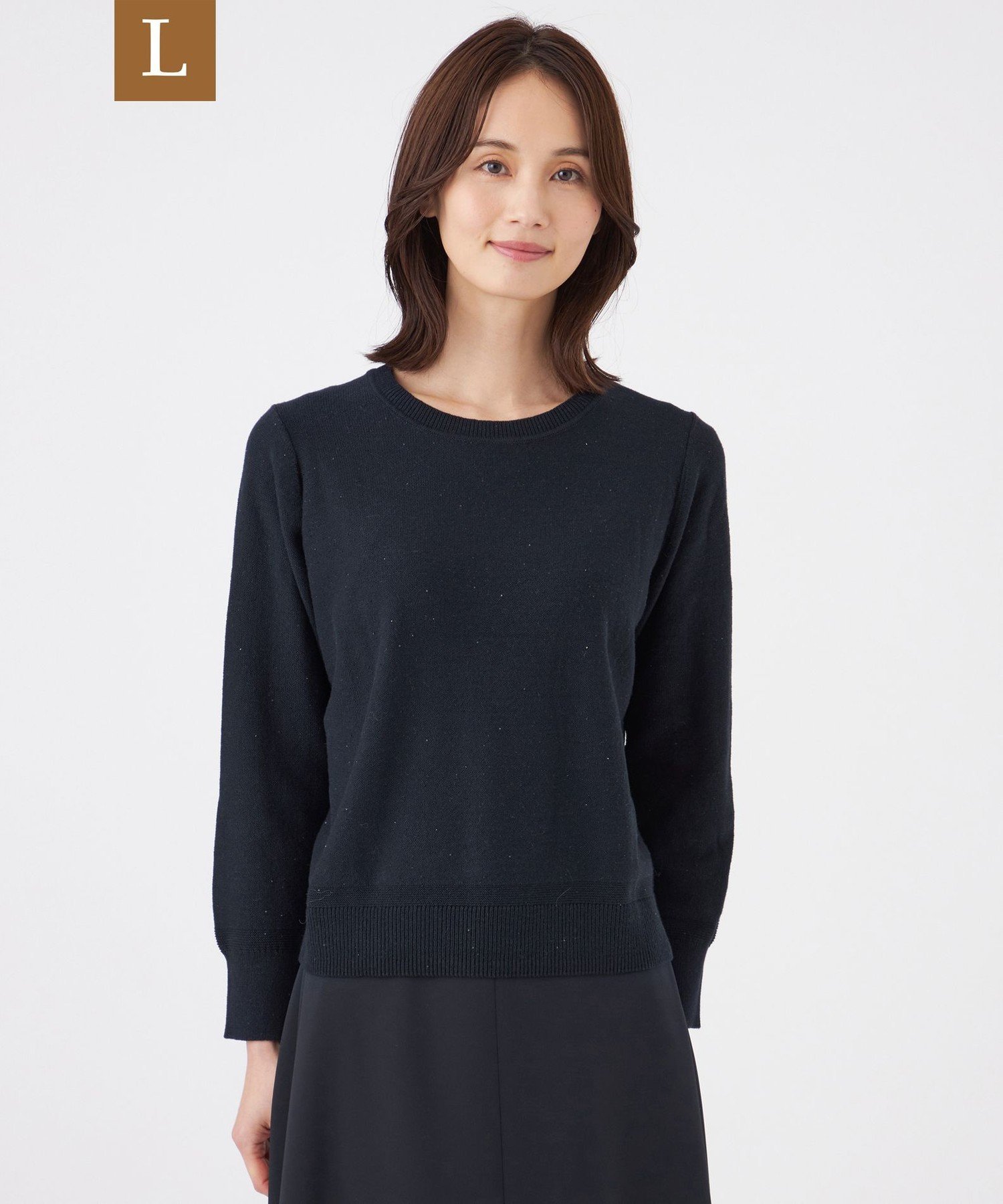 TRANS WORK 【L】【ウォッシャブル】SPANGLE KNITプルオーバー サンヨー エルサイズ トップス ニット ネイビー ホワイト ピンク