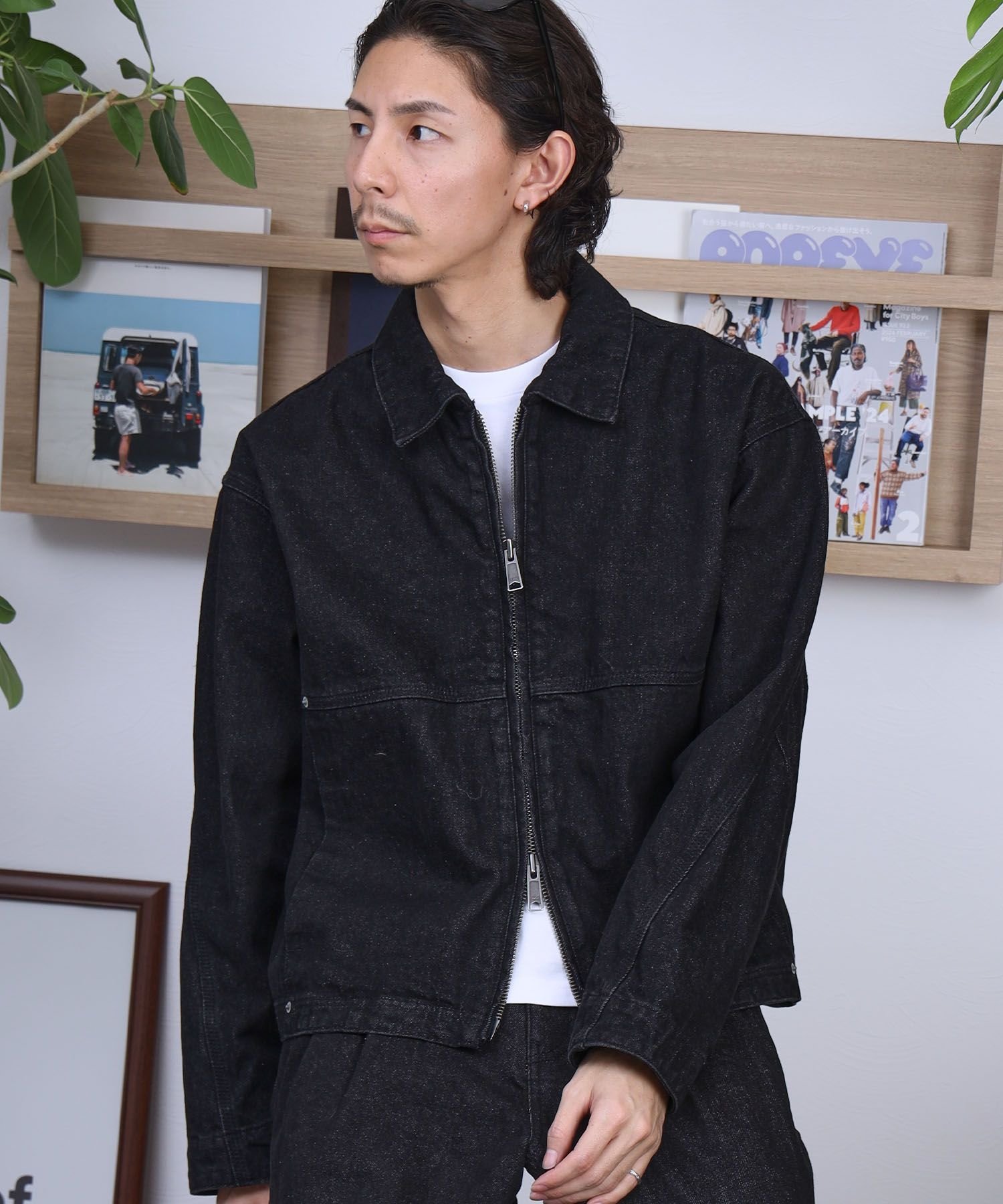 FFEIN 【FFEIN(フェイン)】13oz袖切り替えスラブデニムJK / ダブルジップ リベット ライトアウター【セットアップ対応】 ナバル ジャケット・アウター ブルゾン・ジャンパー ブラック ネイビー ベージュ