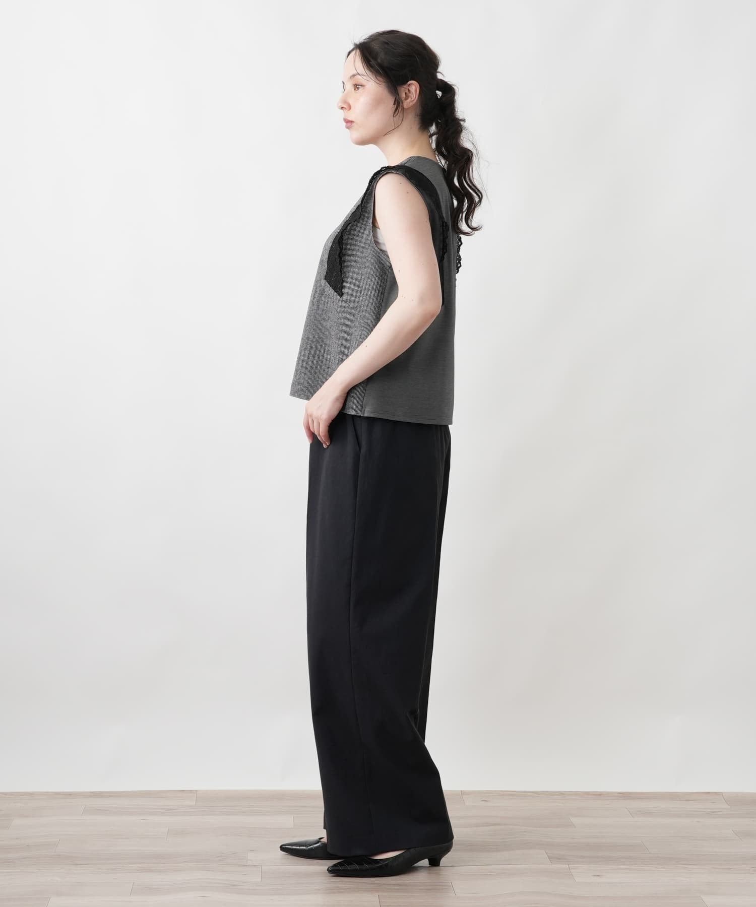 Leilian PLUS HOUSE ブラウス【Leilian WHITE LABEL】 レリアン プラスハウス トップス シャツ・ブラウス グレー