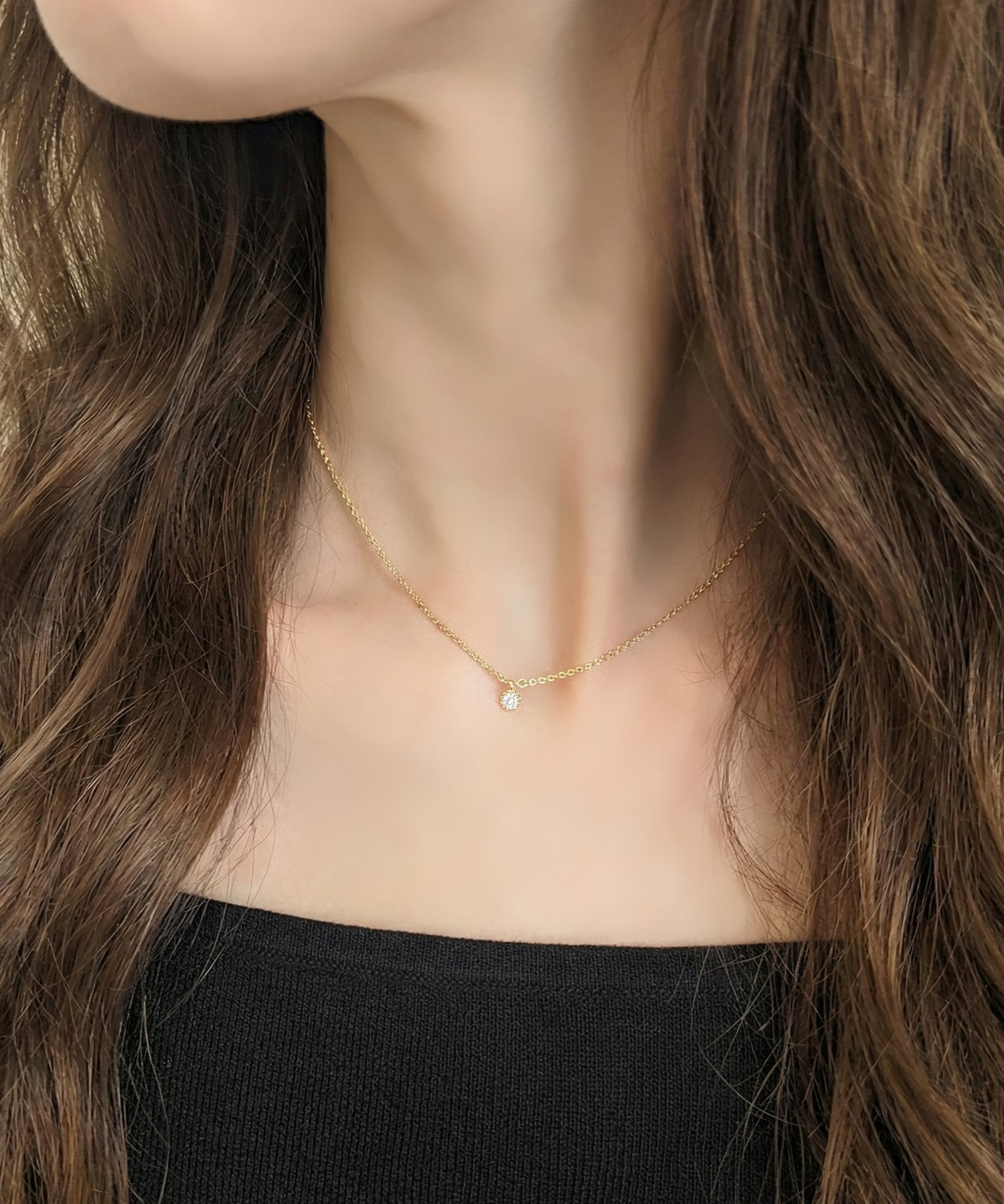 【SALE／40%OFF】styiro styiro/金属アレルギー対応 一粒プティビジューワントップネックレス イストワール アクセサリー・腕時計 ネックレス ゴールド