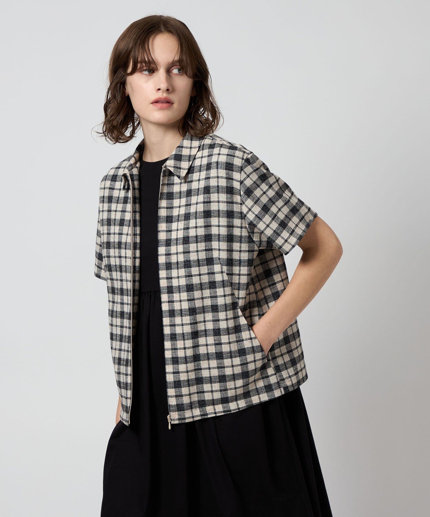Steven Alan ＜Steven Alan＞TR ブッチャー ブラウス ユナイテッドアローズ アウトレット ワンピース・ドレス チュニック ブラック ベージュ