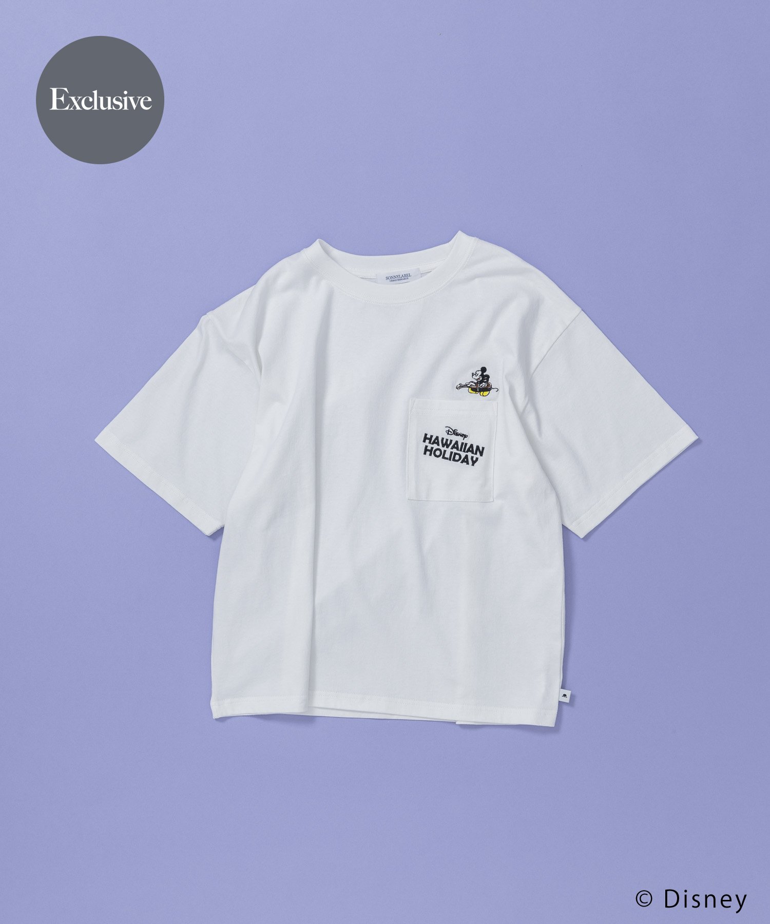 Sonny Label 別注/DISNEY/ポケット付きTシャツ サニーレーベル トップス カットソー・Tシャツ ホワイト グレー ベージュ