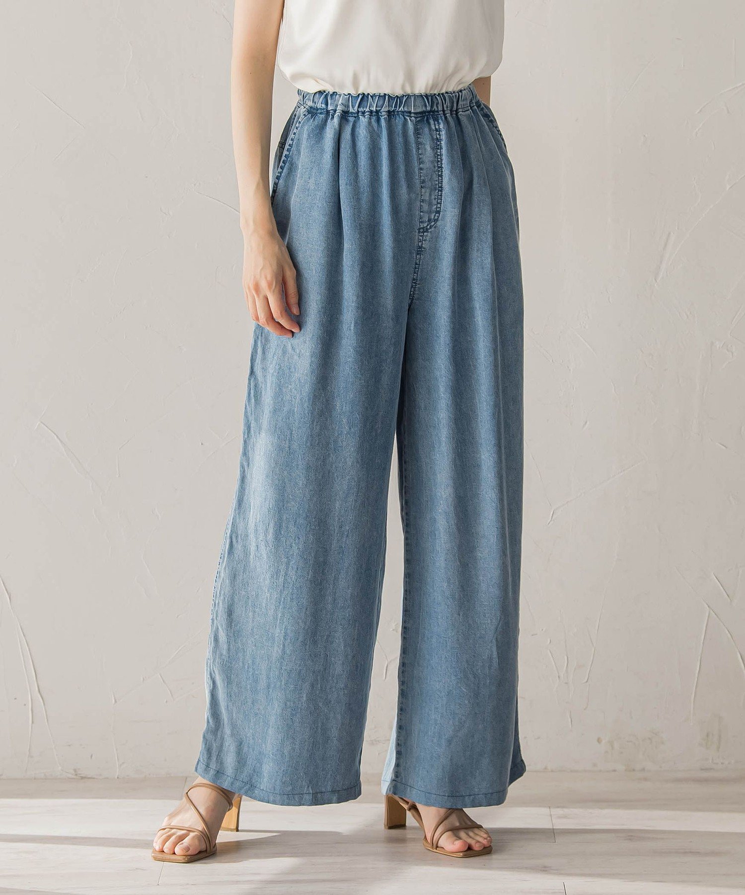 Air DENIMイージーパンツ ドロワット・ロートレアモン パンツ その他のパンツ ブルー ブラック