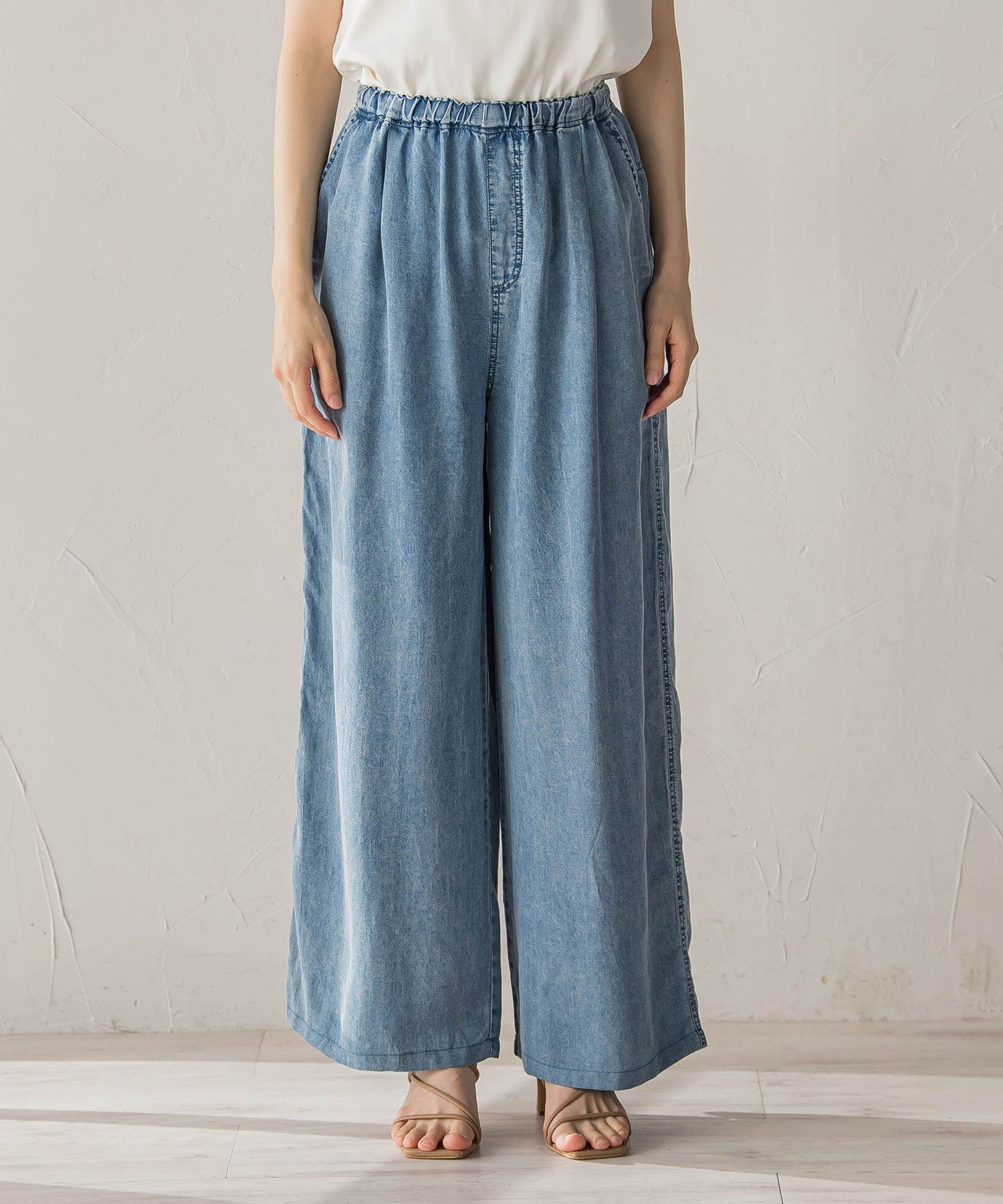 Air DENIMイージーパンツ ドロワット・ロートレアモン パンツ その他のパンツ ブルー ブラック