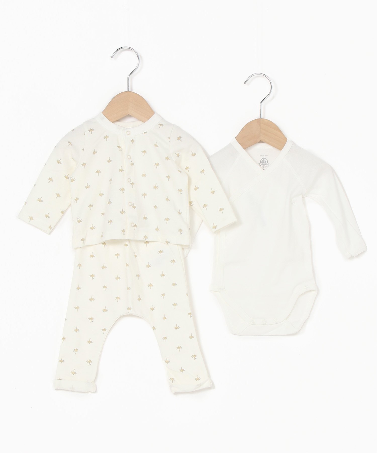 プチバトー ベビー服 男の子 【SALE／20%OFF】PETIT BATEAU ライトスウェット3点セット プチバトー マタニティウェア・ベビー用品 ロンパース・カバーオール ホワイト【送料無料】