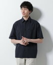 NANO universe DotAir(R)ミニホールストレッチシャツ半袖/吸水速乾(セットアップ可) ナノユニバース トップス シャツ・ブラウス ネイビー グレー【送料無料】