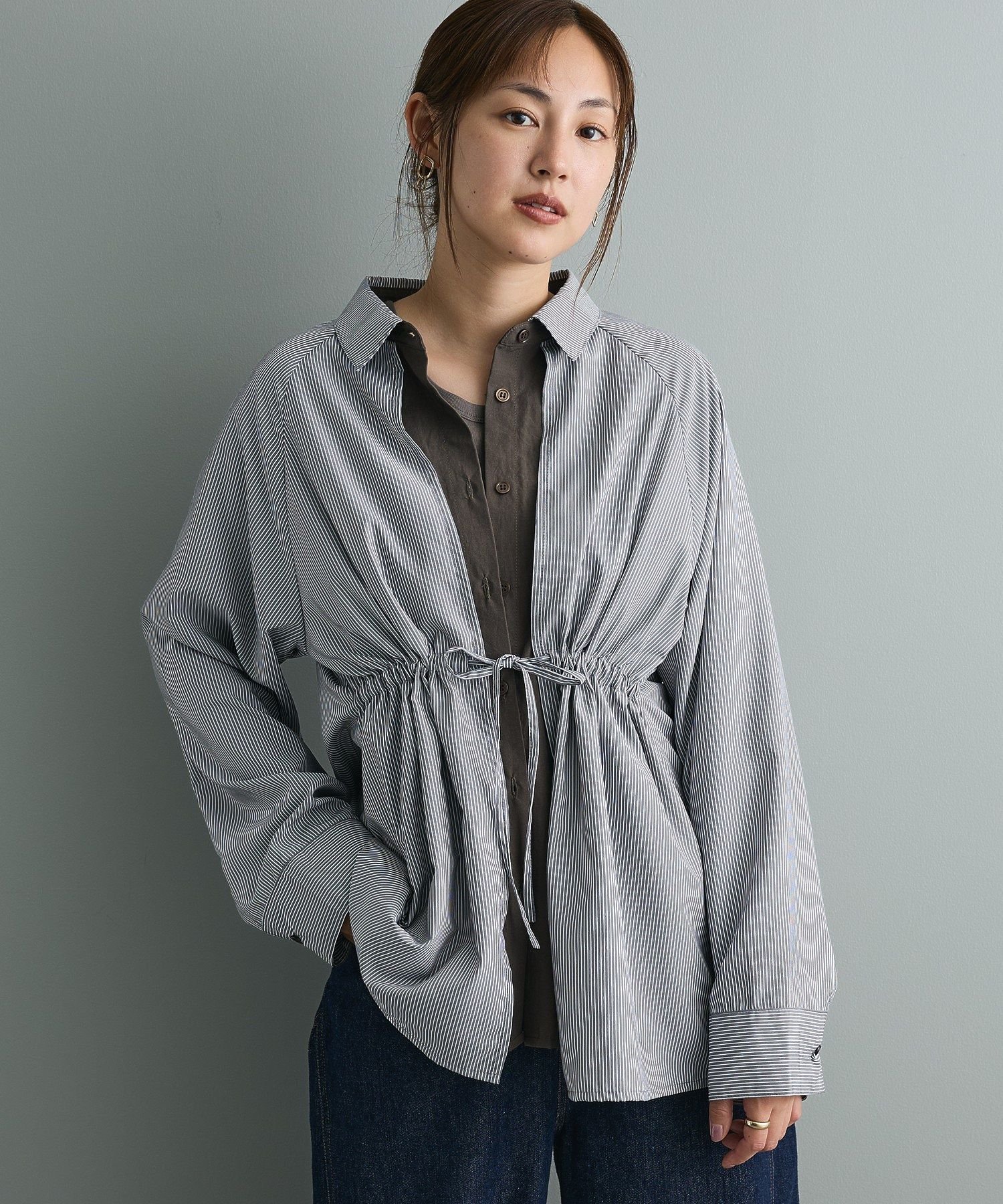 CRAFT STANDARD BOUTIQUE レイヤードライクシャツ クラフトスタンダードブティック トップス シャツ・ブラウス グレー ベージュ ネイビー【送料無料】のサムネイル