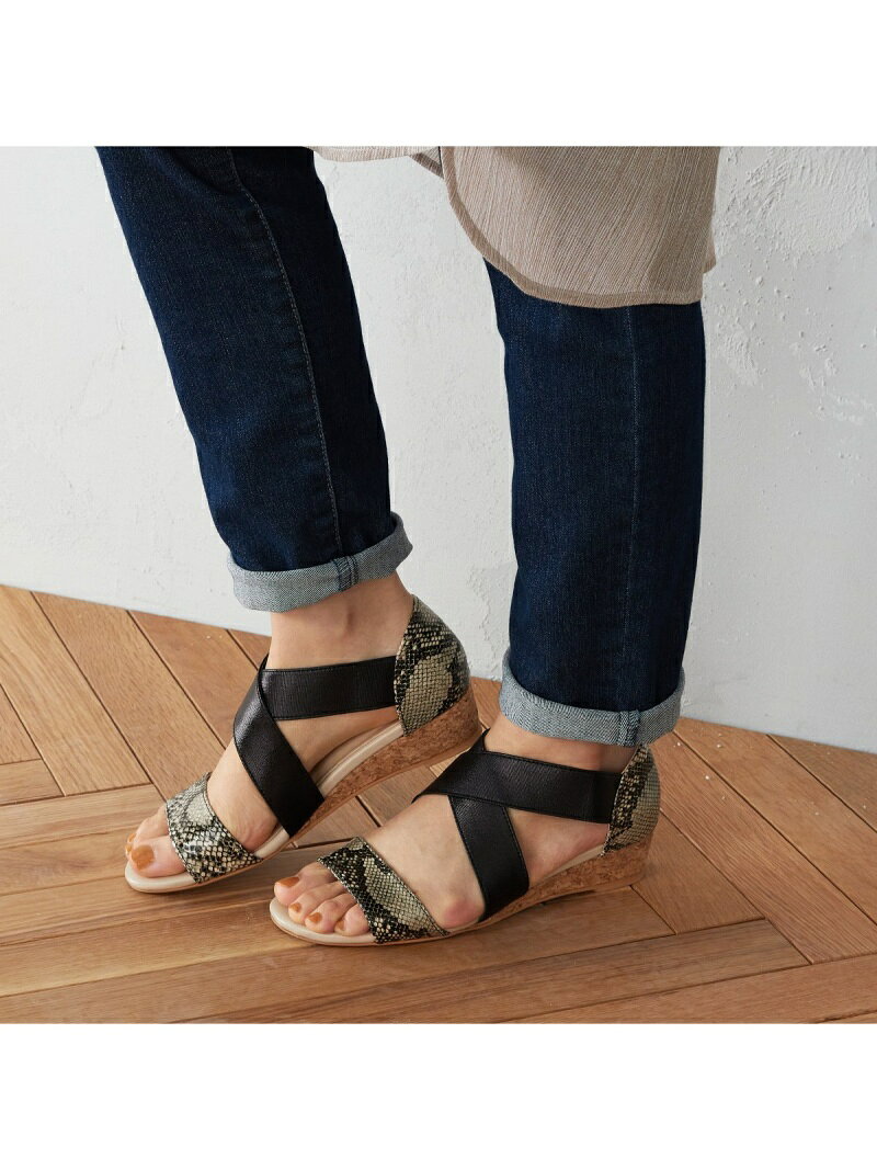 【SALE／90%OFF】COMME CA ISM クロスゴム サンダル コムサイズム シューズ・靴 サンダル ブラウン ブラックのサムネイル