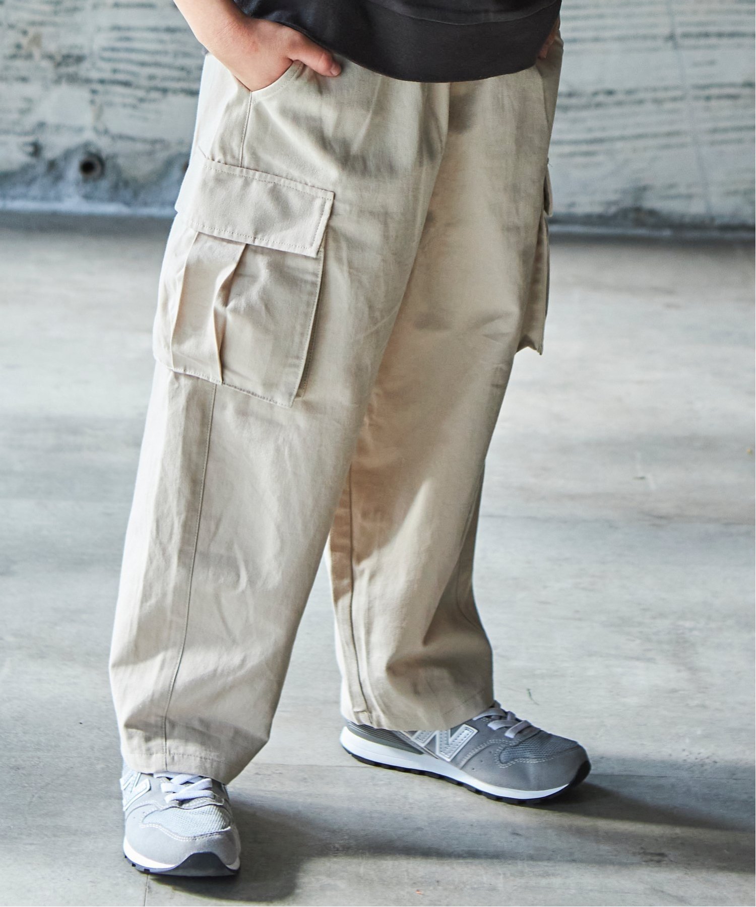 pairmanon 【PAIRMANON STREET】ユニセックス ワイド バルーン ツイル ポケット付き コットン ツイル 無地 スノー カーゴ パンツ ペアマノン パンツ その他のパンツ ベージュ ブラック カーキ パープルのサムネイル