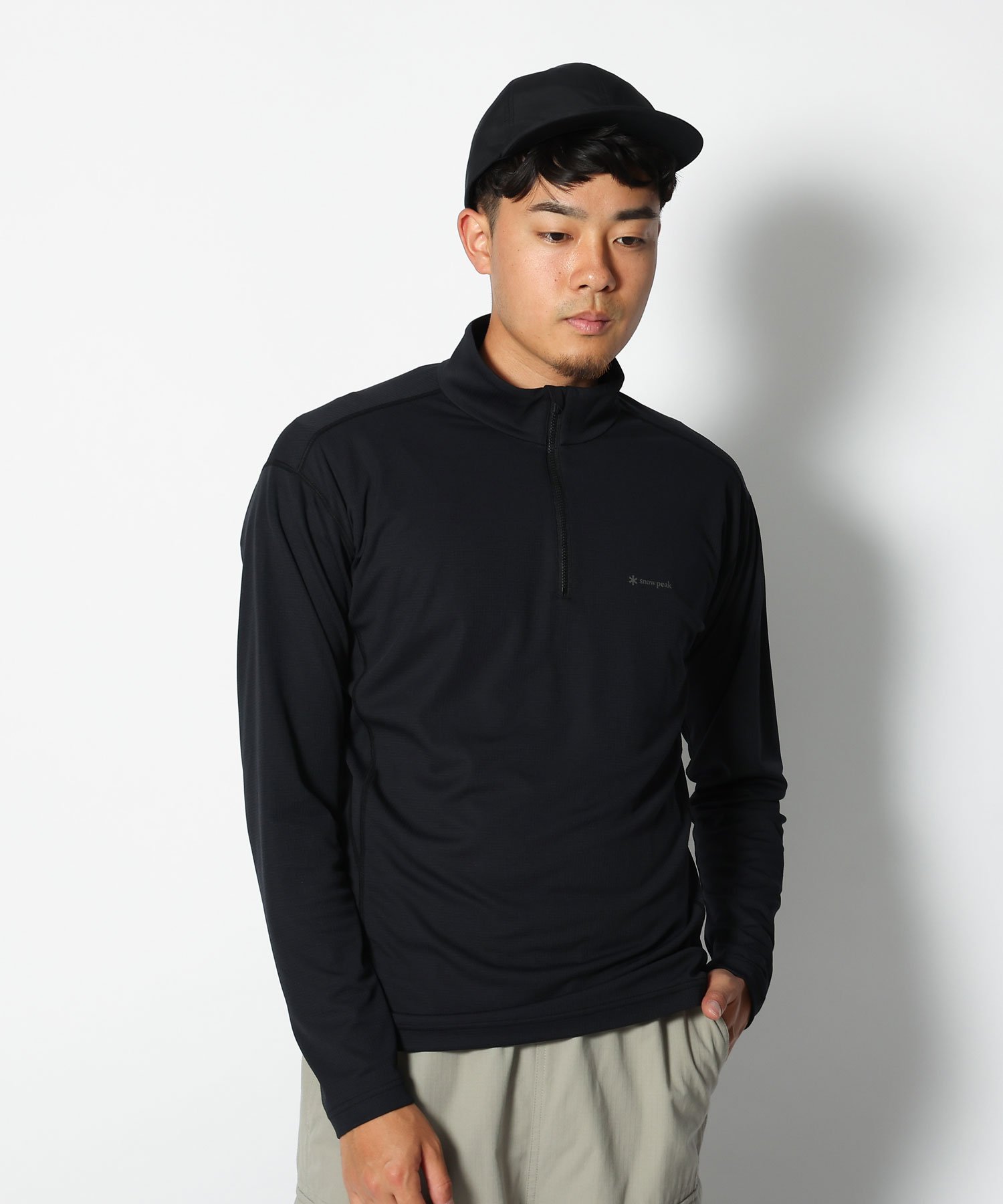 Snow Peak Pe Power Dry Half Zip Pullover スノーピーク トップス カットソー・Tシャツ ブラック ネイビー オレンジ【送料無料】