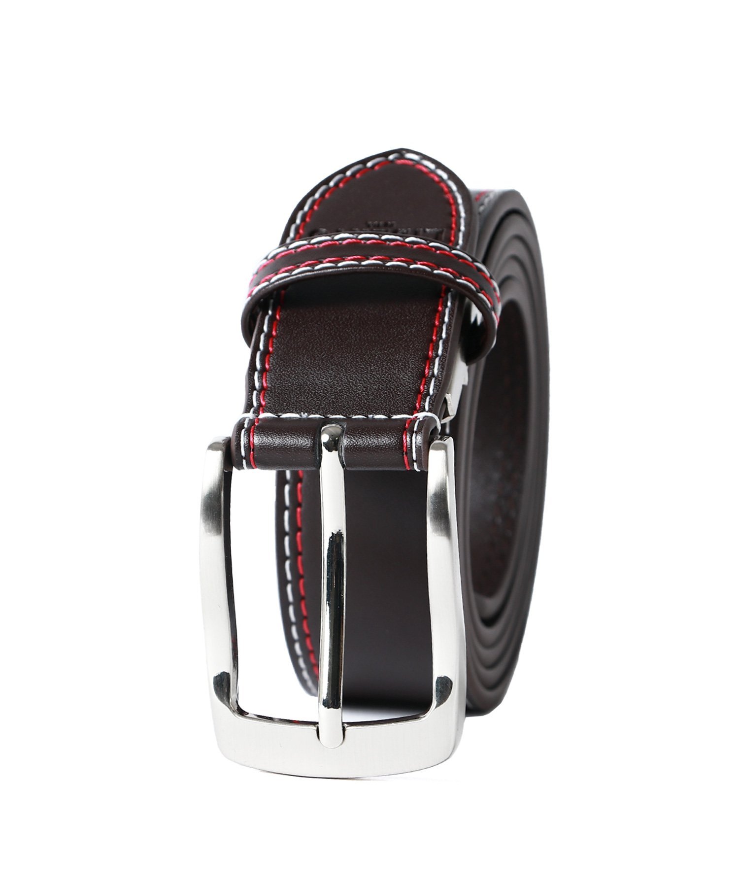 【SALE／25%OFF】LiBERTO EDWIN LIBERTO EDWIN リベルトエドウィン ベルト メンズ レザー ステッチ ロゴ 型押し カジュアル ビジネス 牛革 伸縮機能 マルカワ ファッション雑貨 ベルト ブラウン ホワイト ブラック