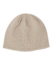 X-girl X-girl/(U)EMBOSS LOGO BEANIE エックスガール 帽子 ニット帽・ビーニー ベージュ ブラック【送料無料】
