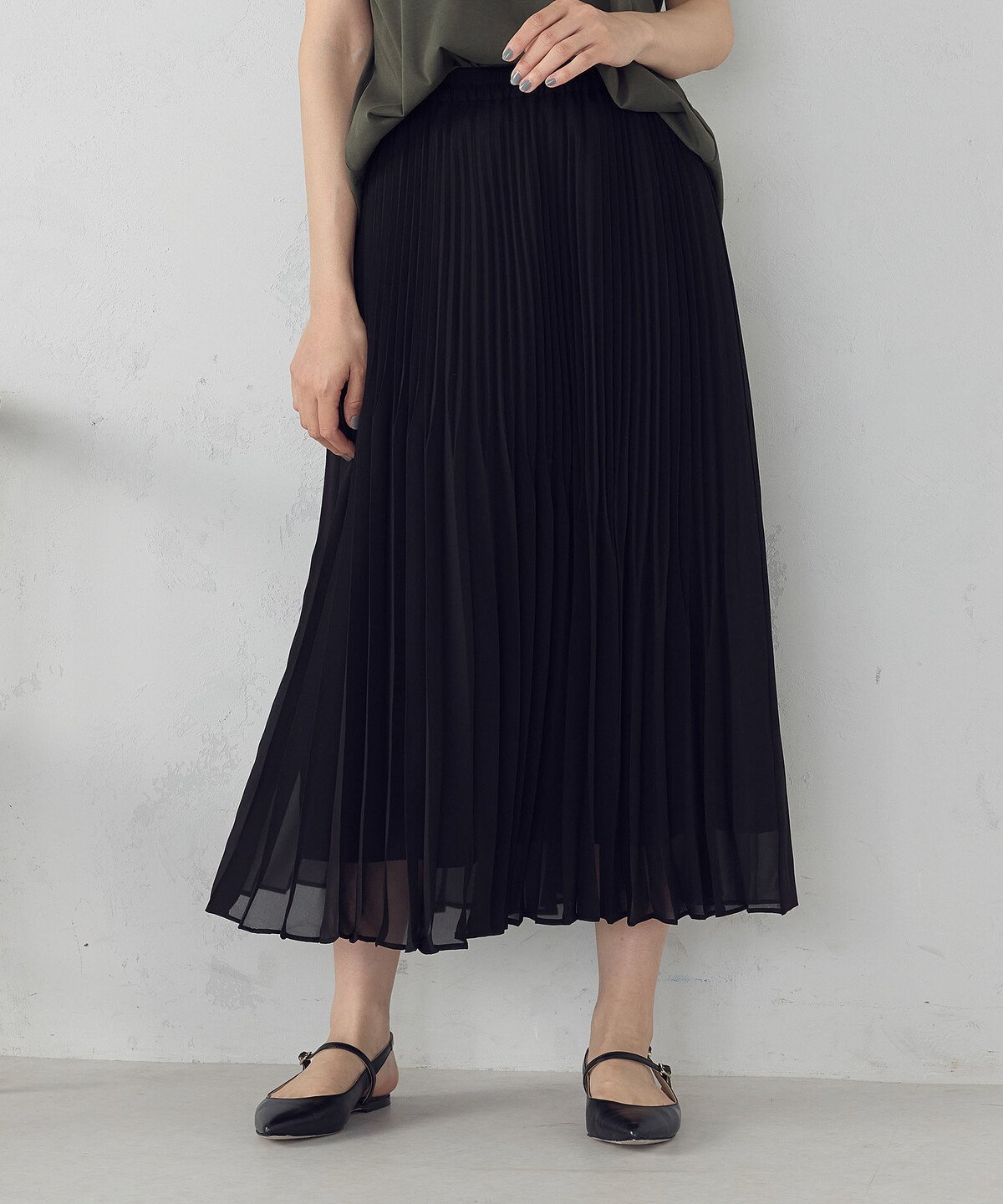 COMME CA MODELS シフォンジョーゼット アシンメトリープリーツ スカート コムサイズム スカート その他のスカート ベージュ ブラック ブラウン【送料無料】