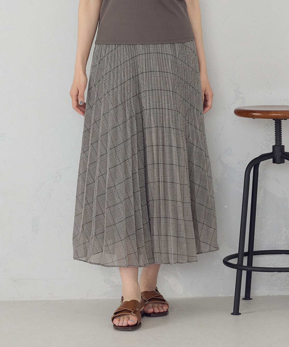 COMME CA MODELS シフォンジョーゼット アシンメトリープリーツ スカート コムサイズム スカート その他のスカート ベージュ ブラック ブラウン【送料無料】