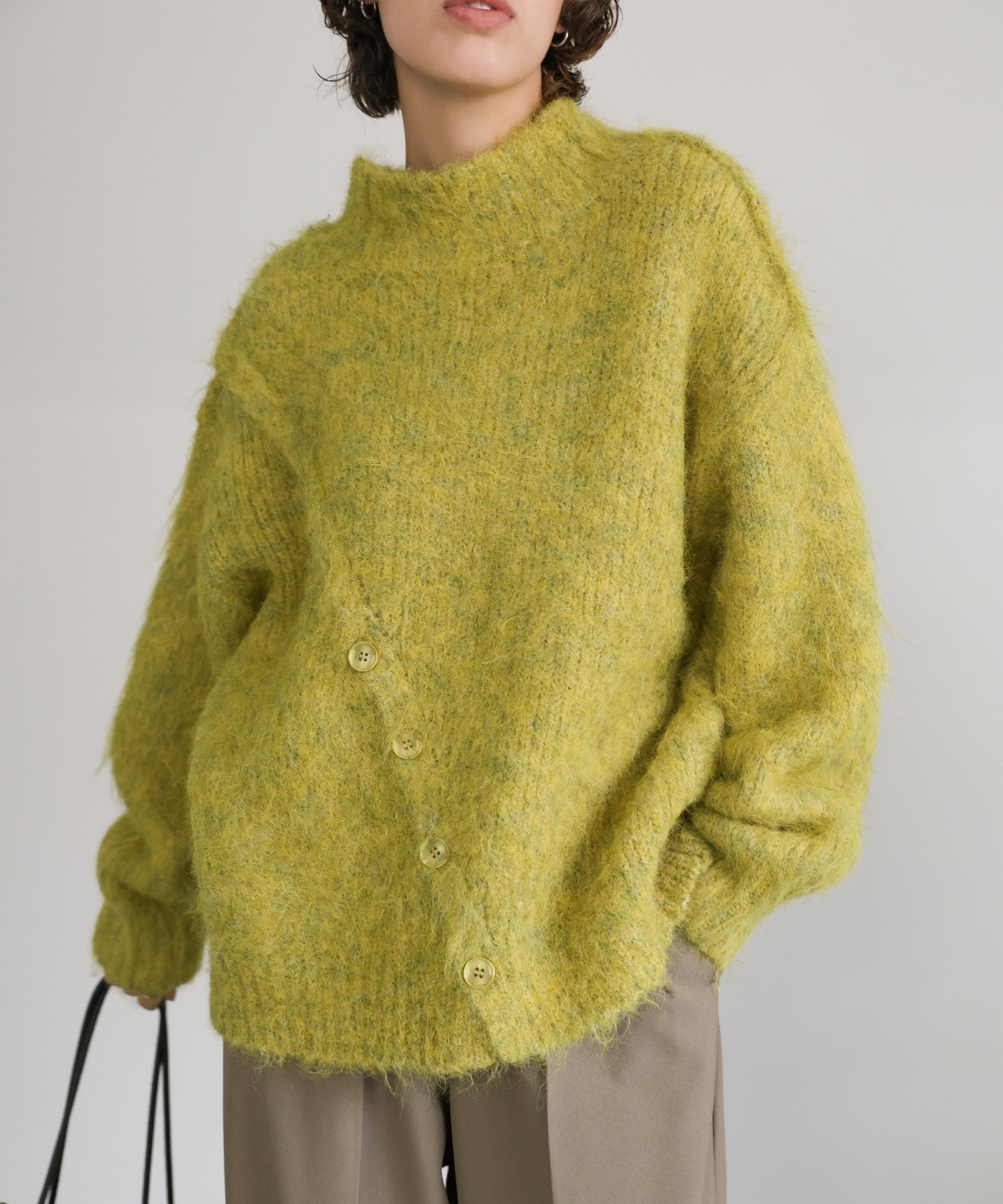 SELECT MOCA 2WAYボタンスリットモヘアライクニット セレクトモカ トップス ニット