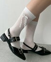 WEGO LADY'S ダブルリボンソックス ウィゴー 靴下・レッグウェア 靴下 ホワイト ブラック