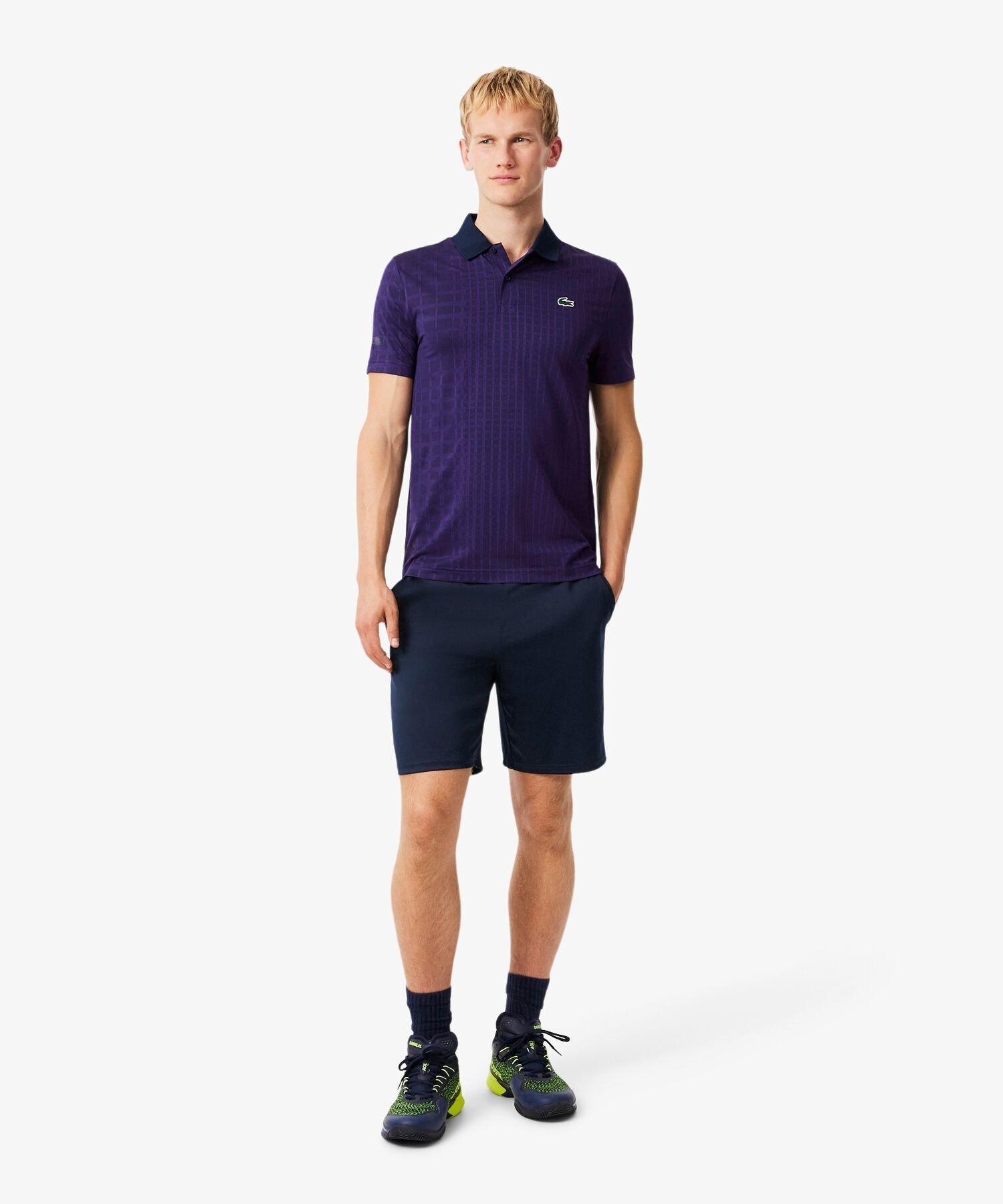 【SALE／30%OFF】LACOSTE グリッドウエストストレッチショーツ ラコステ パンツ その他のパンツ ホワイト ネイビー【送料無料】