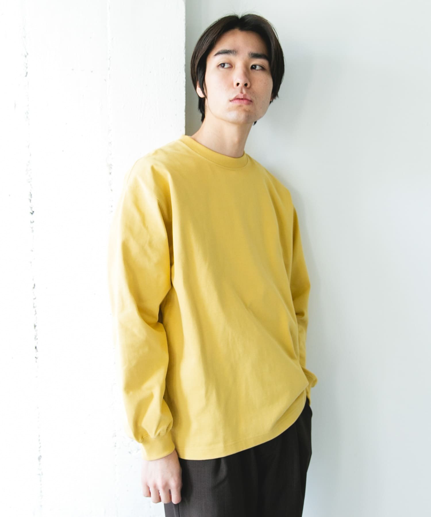 『UR TECH』『抗菌/防臭』10.5オンス ヘビーウェイト LONG-SLEEVE T-SHIRTS アーバンリサーチドアーズ トップス カットソー・Tシャツ ホワイト グレー イエロー