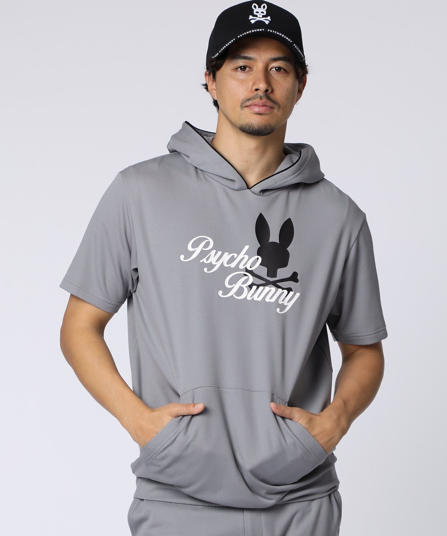 Psycho Bunny [GOLF]ラインモチーフ PBグラフィックパーカ サイコバニー トップス カットソー・Tシャツ ホワイト ネイビー【送料無料】