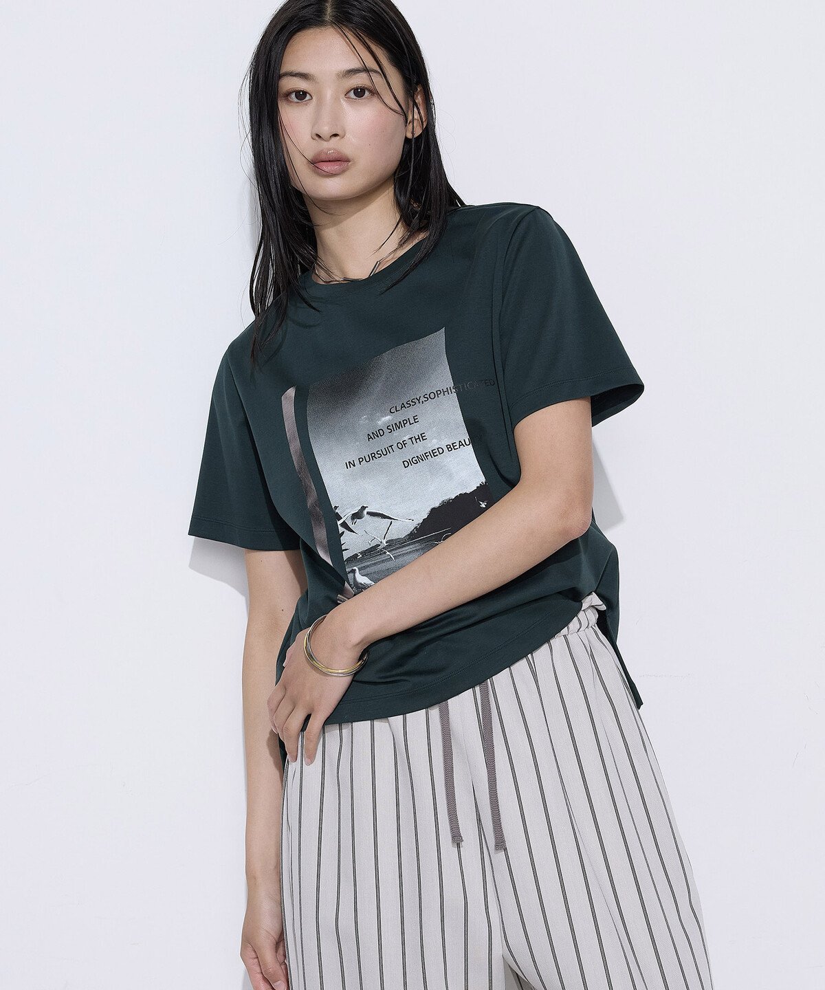[ TALLサイズ ] スーピマコットンポンチ Tシャツ コムサ トップス カットソー・Tシャツ ホワイト ブルー ネイビー グリーン グレー