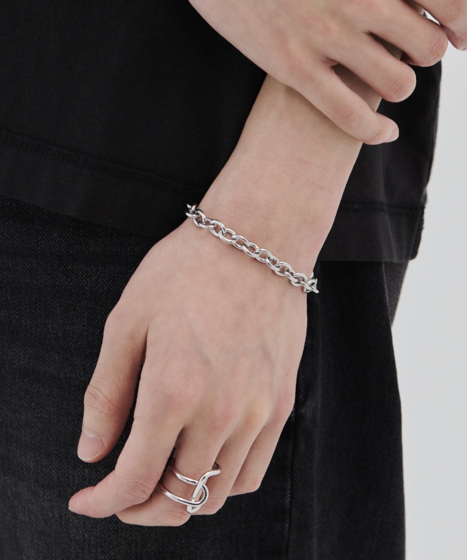 【SALE／15%OFF】WYZ 【 金属アレルギー対応 】マンテル サージカルステンレス チェーンブレスレット シーテ アクセサリー・腕時計 ブレスレット・バングル シルバー