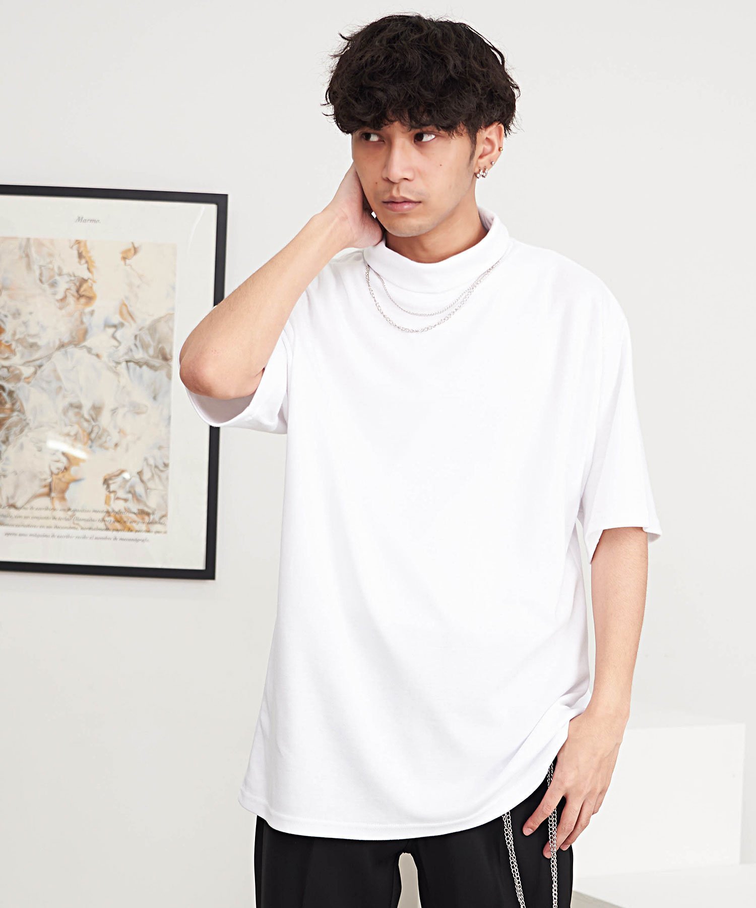 キャバリア CavariA CavariA ネックレス付きタートルネックTEE 2点セット シルバーバレット トップス カットソー・Tシャツ【送料無料】