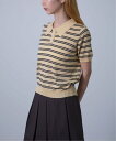 【SALE/55%OFF】Chiina Chiina/(W)Chiina / アソートボーダーポロニット チェルカ トップス ポロシャツ イエロー グレー ブラ...