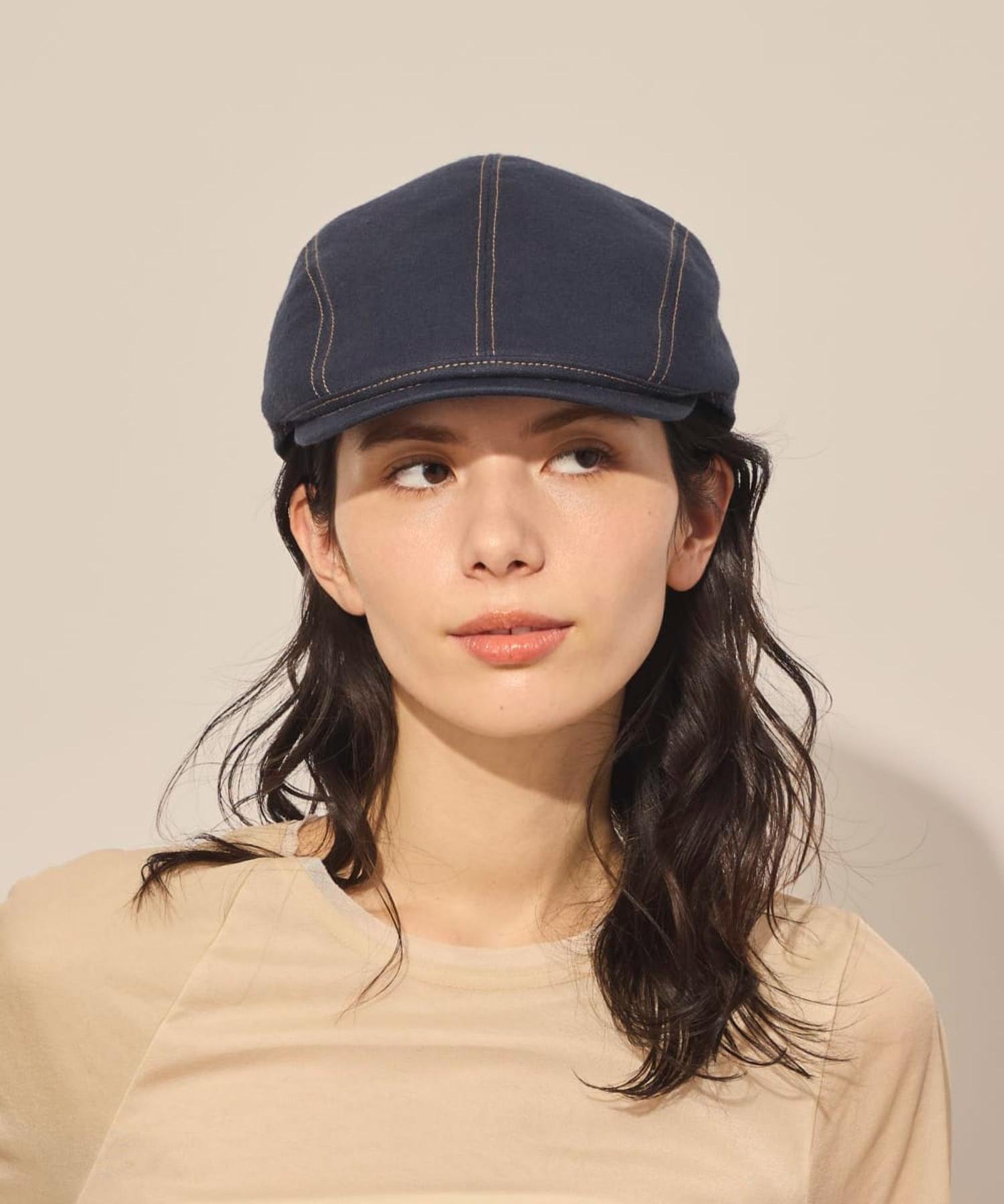 arth Canvas Stitch Hunting / アース オーバーライド 帽子 ハンチング・ベレー帽 ホワイト ネイビー