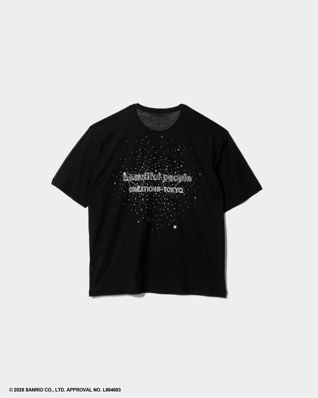 beautiful people MY MELODY&KUROMI 80/1 ELS jersey T ビューティフルピープル トップス カットソー・Tシャツ ブラック【送料無料】