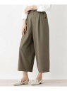 【SALE/60%OFF】SHOO・LA・RUE 【M-LL】メッシュベルト付ワイドパンツ シューラルー パンツ/ジーンズ クロップド/半端丈パンツ カーキ ベージュ ネイビー