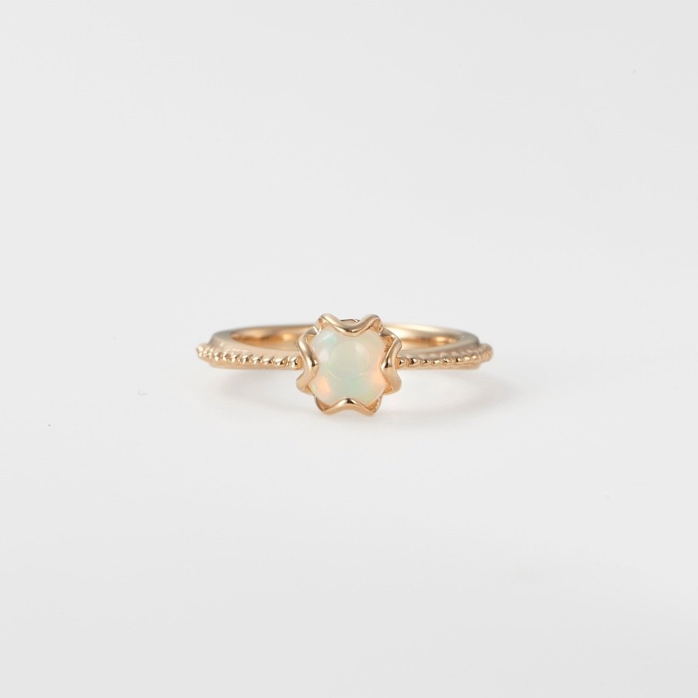 agete ＜10月誕生石＞K10オパールベビーリング アガット アクセサリー・腕時計 リング・指輪 ホワイト..