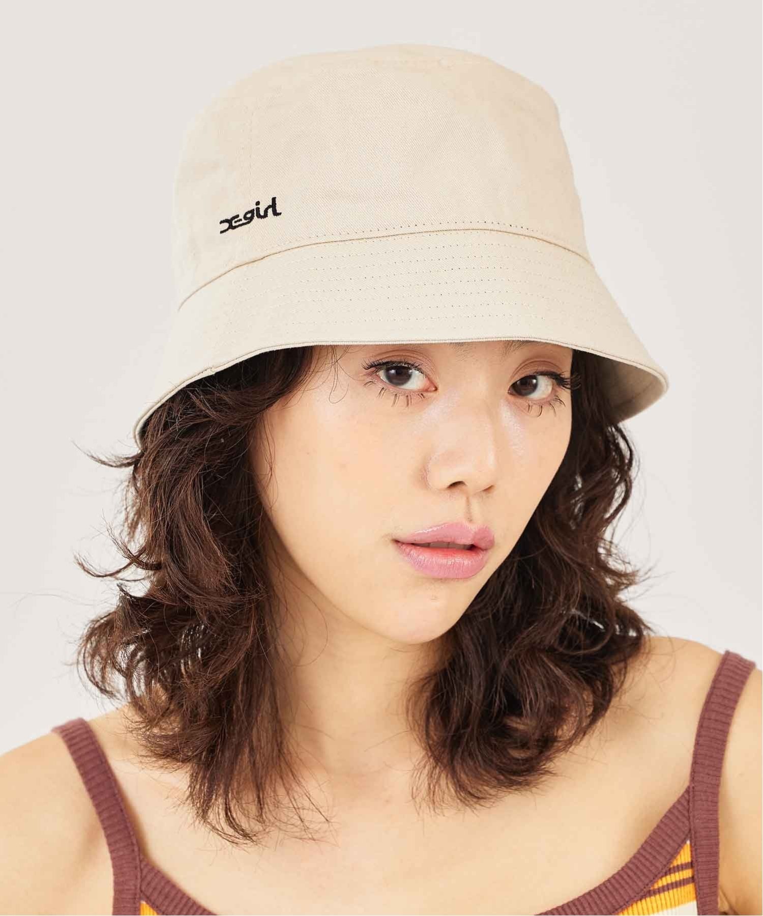 楽天Rakuten FashionX-girl BASIC BUCKET HAT ハット X-girl エックスガール 帽子 ハット ベージュ ブラック カーキ ホワイト【送料無料】