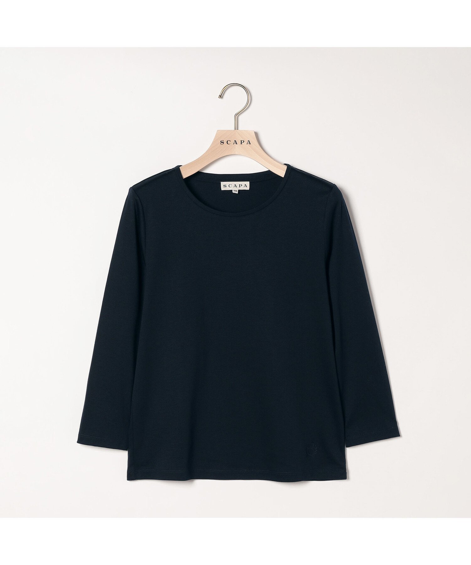 SCAPA クリアスムースカットソー スキャパ トップス カットソー・Tシャツ ホワイト ネイビー グレー