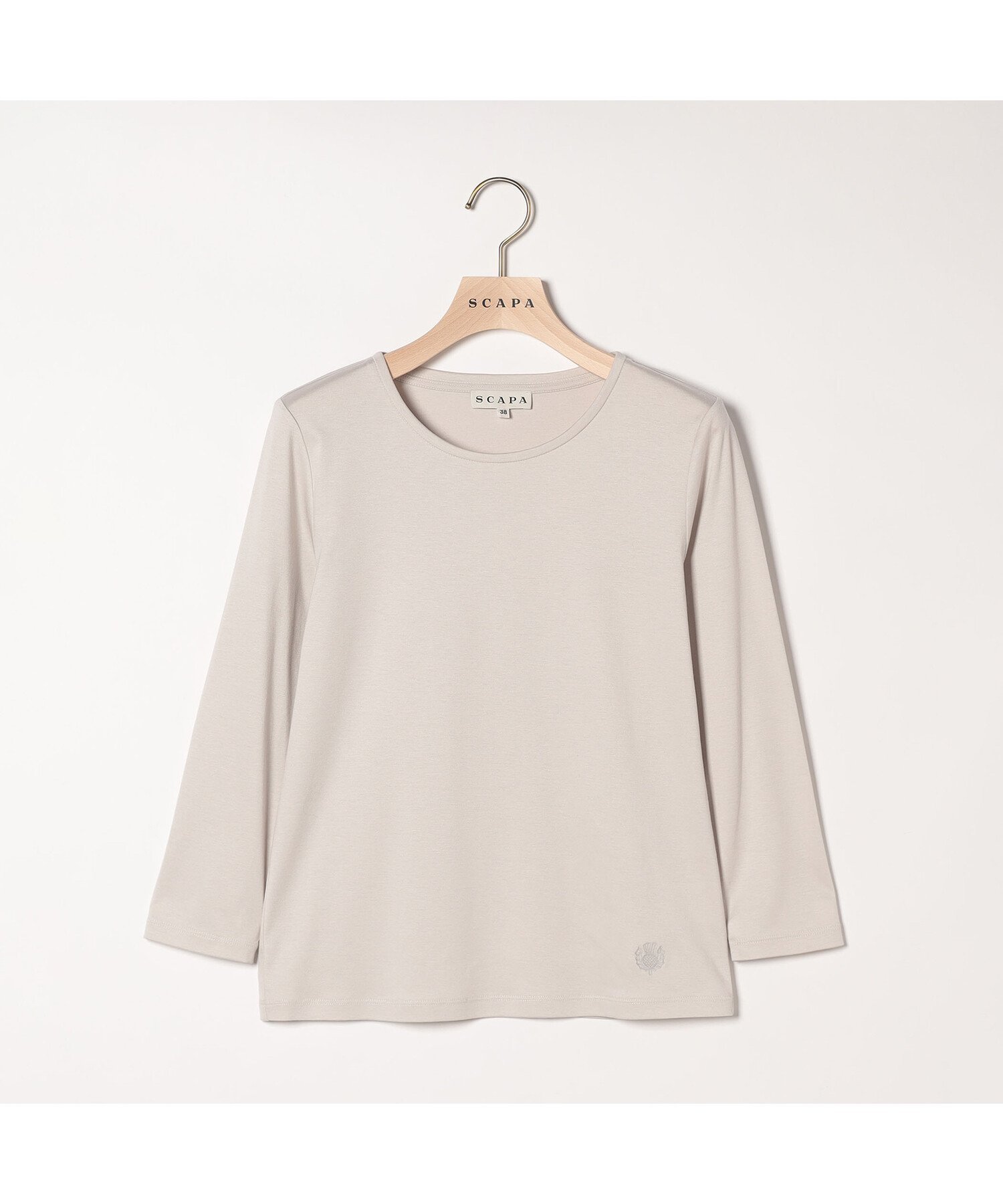 SCAPA クリアスムースカットソー スキャパ トップス カットソー・Tシャツ ホワイト ネイビー グレー