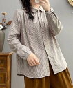 【SALE/20%OFF】aimoha - select - aimoha -select-/ストライプコットンオーバーシャツ アイモハ トップス シャツ・ブラ...