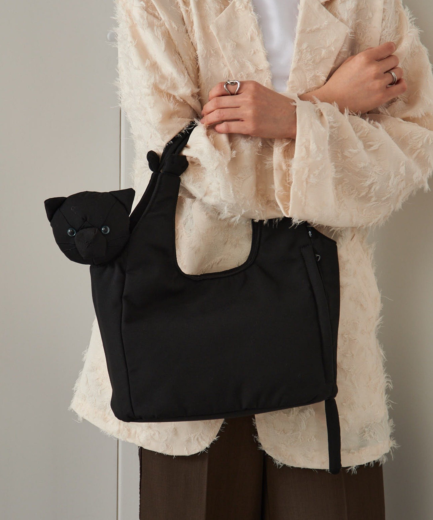 【SALE／10%OFF】ROOTOTE ROOTOTE/トートバッグ EU.RND.BulaBulaneco-A セットアップセブン バッグ トートバッグ ブラック グレー【送料無料】