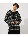 【SALE/20%OFF】AZUL by moussy SHAGGYCHECKOVERSH/シャギーチェックオーバーシャツ アズールバイマウジー シャツ/ブラウス シャツ/ブラウスその他 ブラック ベージュ【送料無料】