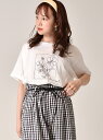 【SALE／84%OFF】ems excite 一筆描きTEE レトロガール トップス カットソー・Tシャツ ホワイト グレー