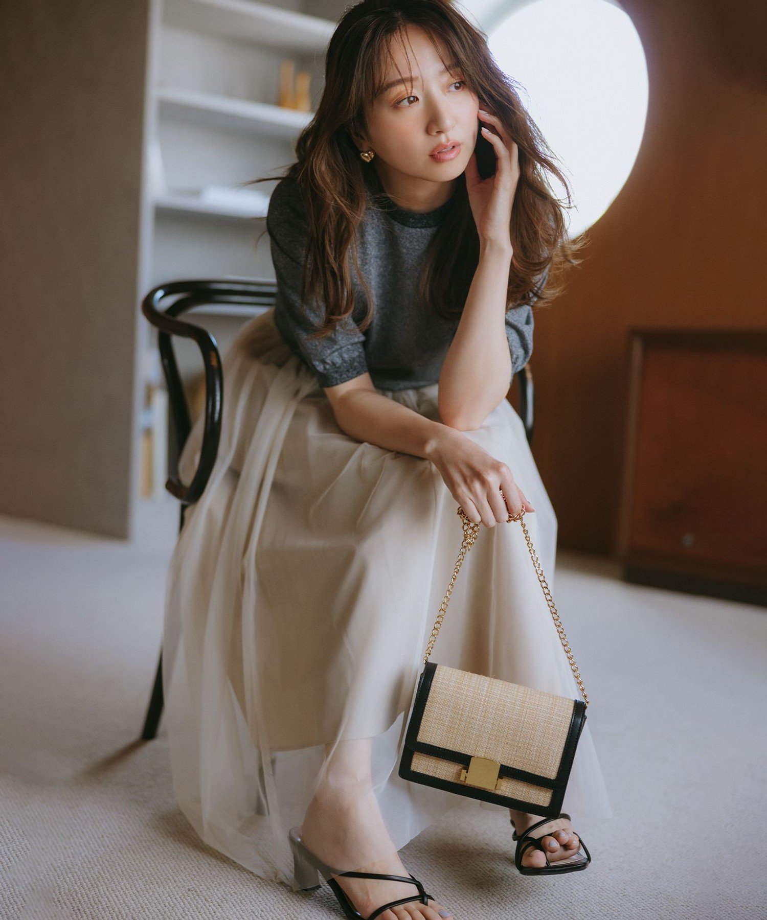 組曲 【WEB限定・2SET】シャイニーラメニット*チュールスカート クミキョク ジャケット・アウター テー..