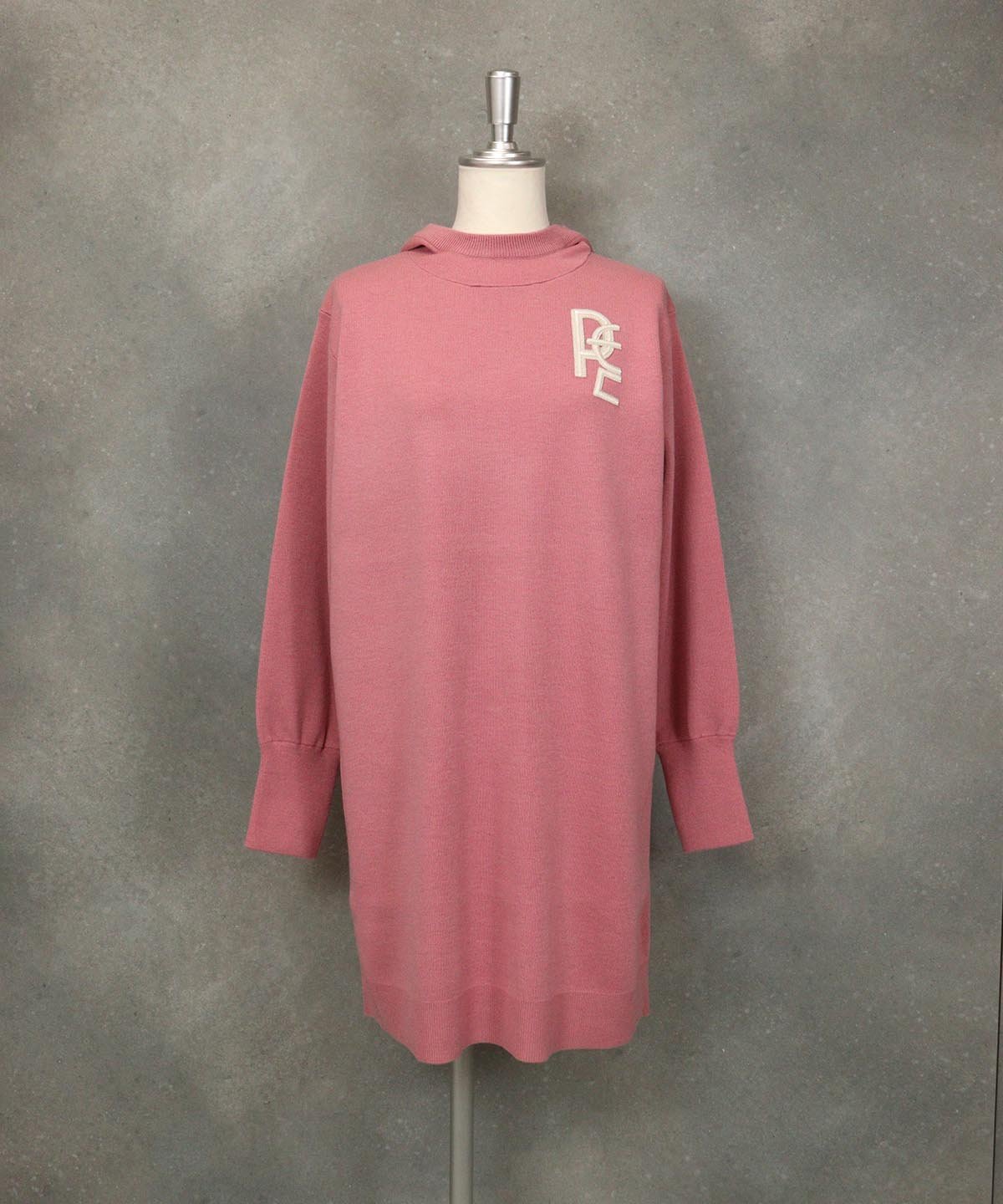 【SALE／40%OFF】STUDIO PICONE フード付きロングニットプルオーバー スタジオピッコーネ トップス ニット ブラック ピンク ホワイト グレー【送料無料】