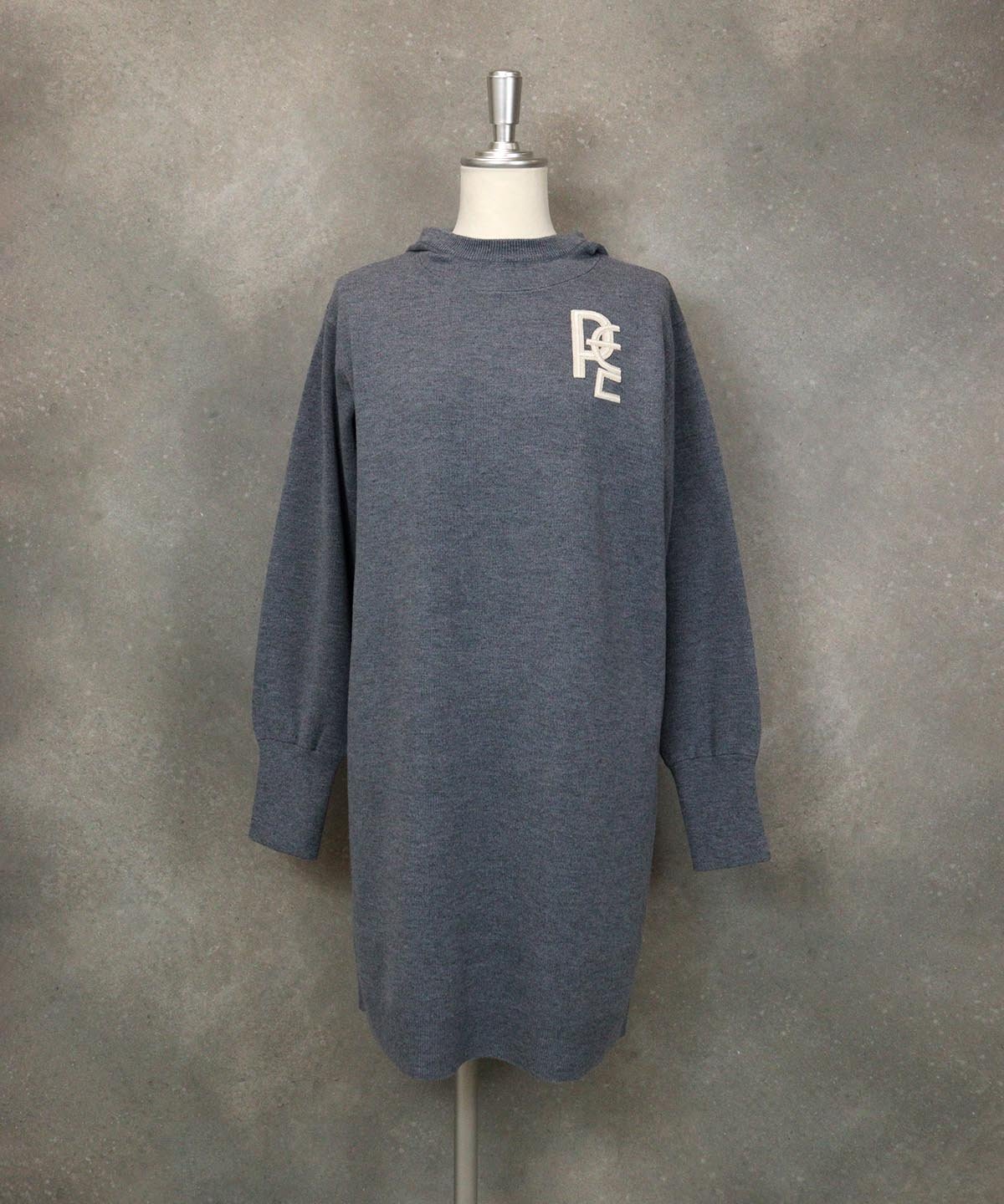 【SALE／40%OFF】STUDIO PICONE フード付きロングニットプルオーバー スタジオピッコーネ トップス ニット ブラック ピンク ホワイト グレー【送料無料】