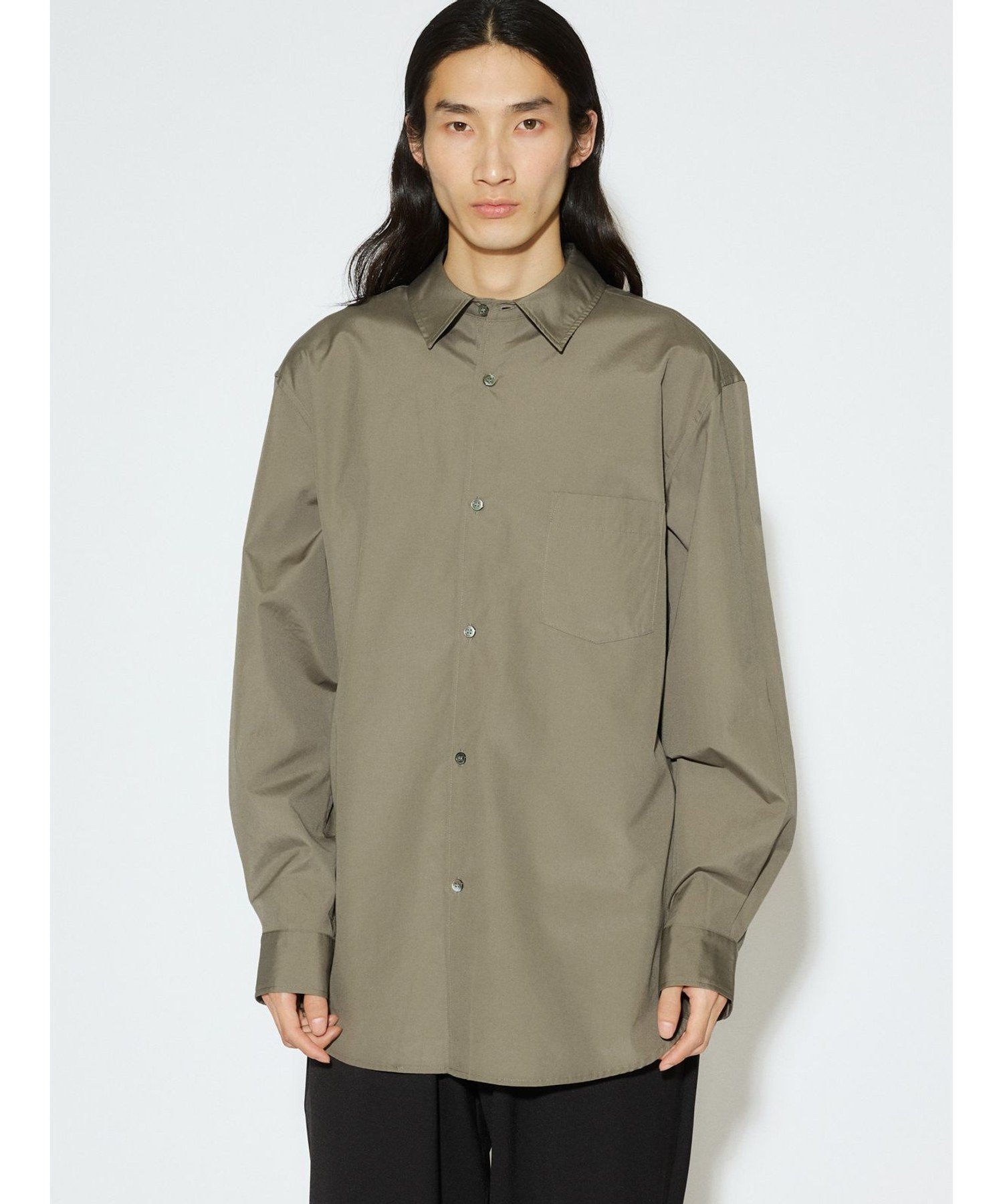 【SALE/20%OFF】MIDIUMISOLID MIDIUMISOLID Men's リラックスシャツ マーコート トップス シャツ・ブラウス ブラック ホワイト グレー【送料無料】