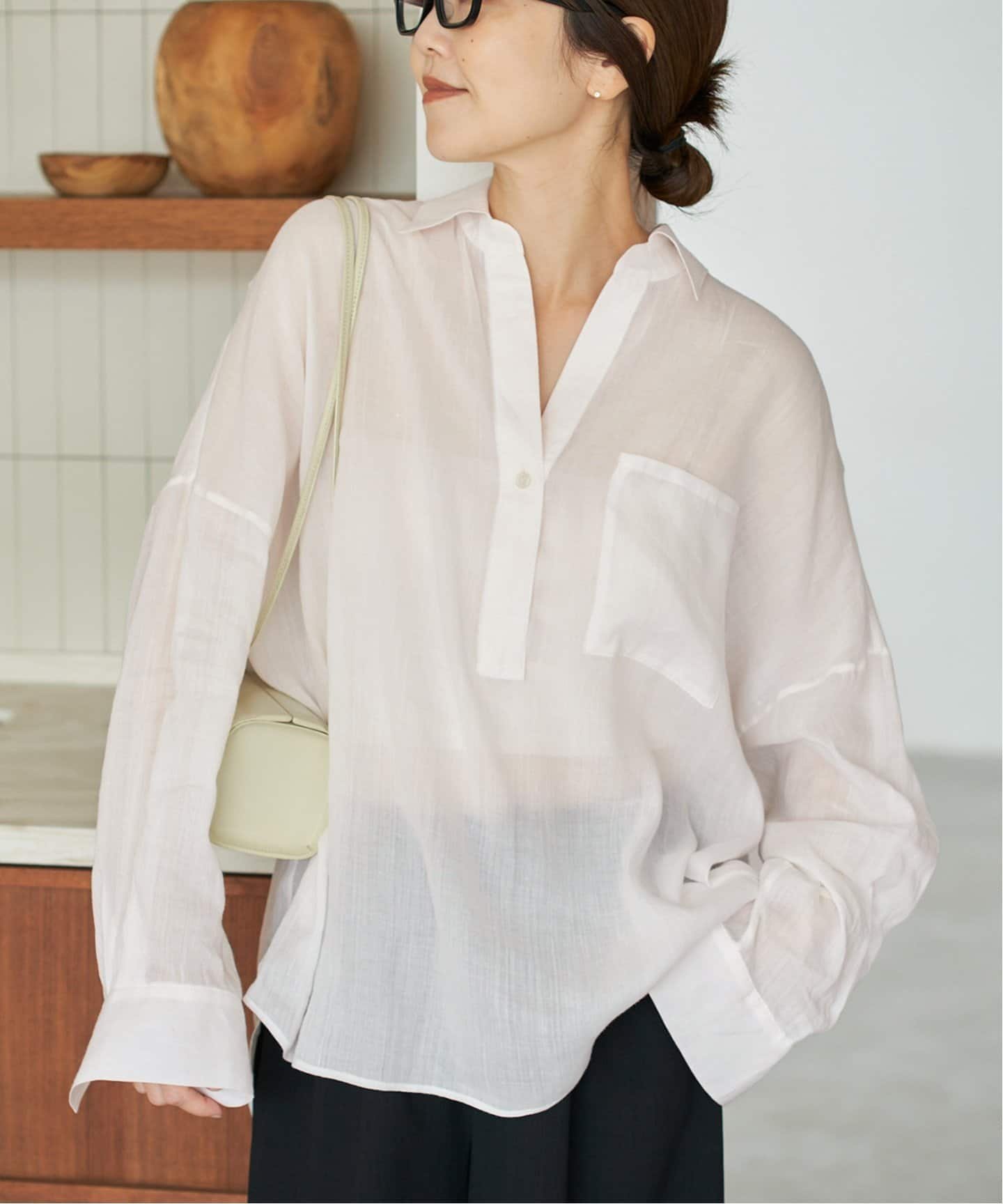 【SALE／30%OFF】plage RAMIE LYOCELL LOOSE シャツ プラージュ トップス シャツ・ブラウス ピンク ホワイト ブラウン【送料無料】のサムネイル