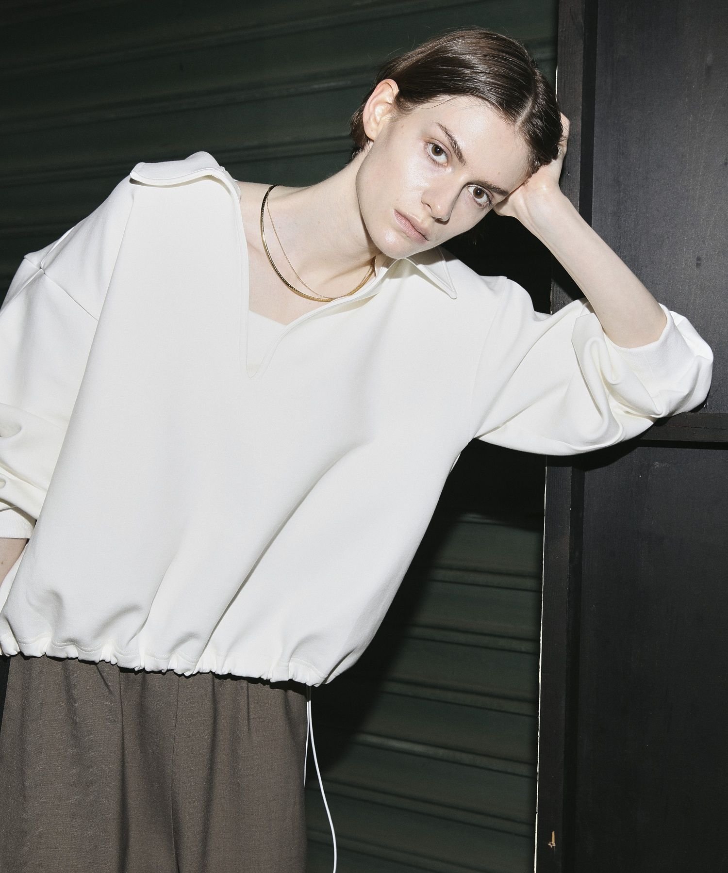 GARAGE OF GOOD CLOTHING 襟付きスキッパードロストプルオーバー ガレージ オブ グッド クロージング トップス スウェット・トレーナー ホワイト グレー【送料無料】
