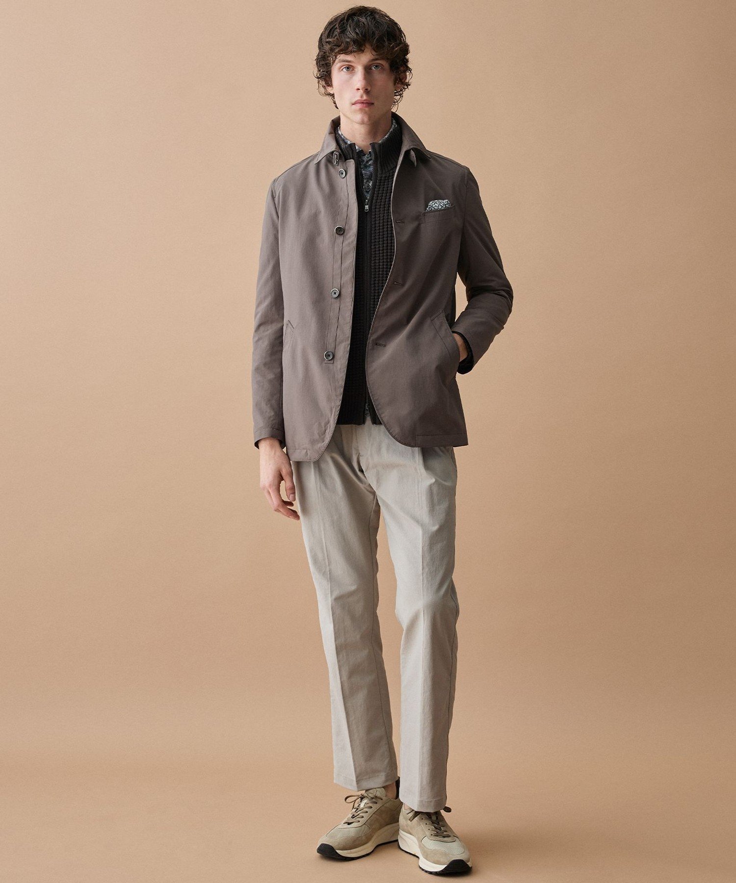 JOSEPH ABBOUD 【キングサイズ・リバティ】ブラックレーベル リバティプリントシャツ ジョセフアブード トップス シャツ・ブラウス グレー ホワイト【送料無料】