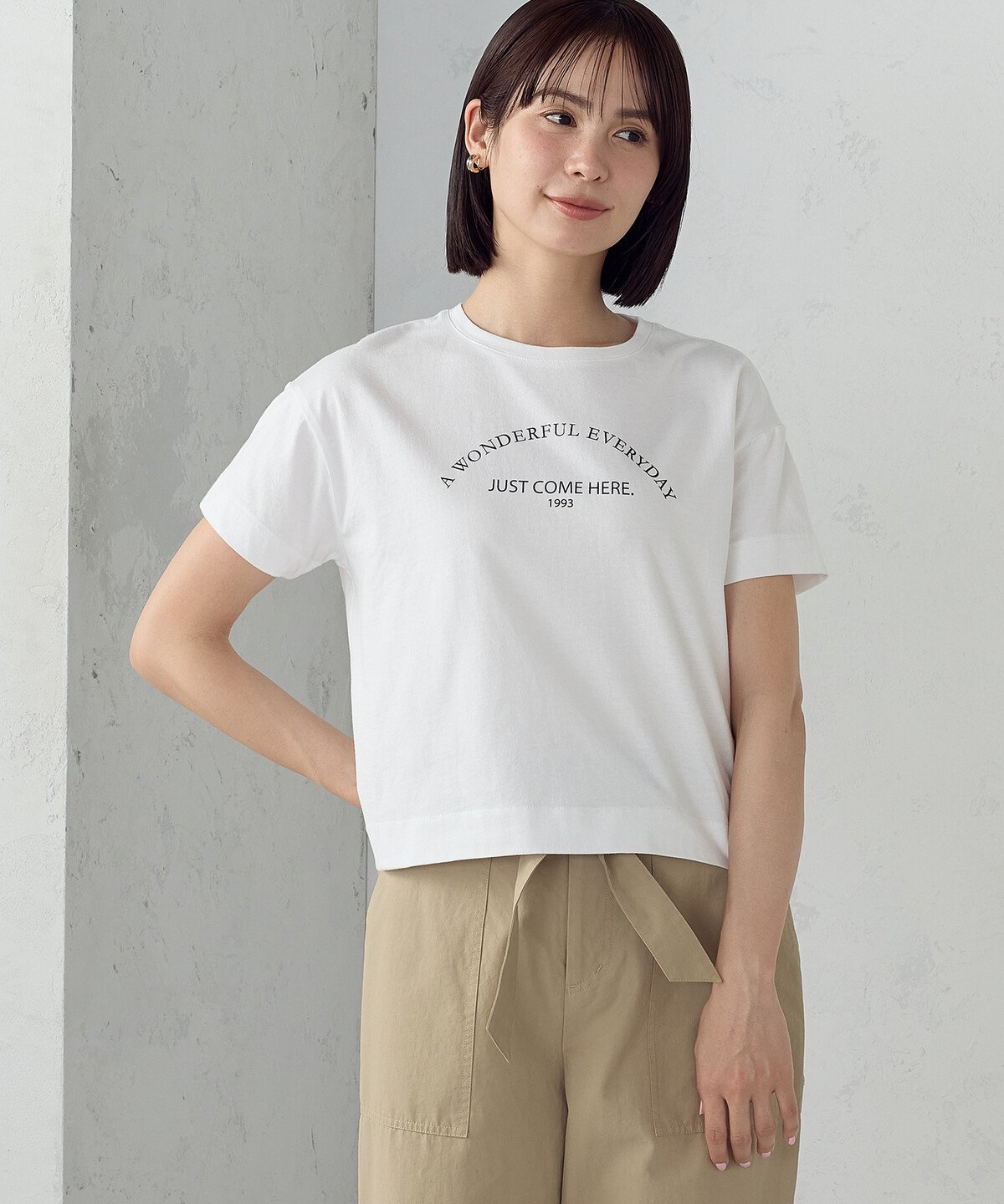楽天市場】ショート丈 tシャツ（カラーホワイト）の通販